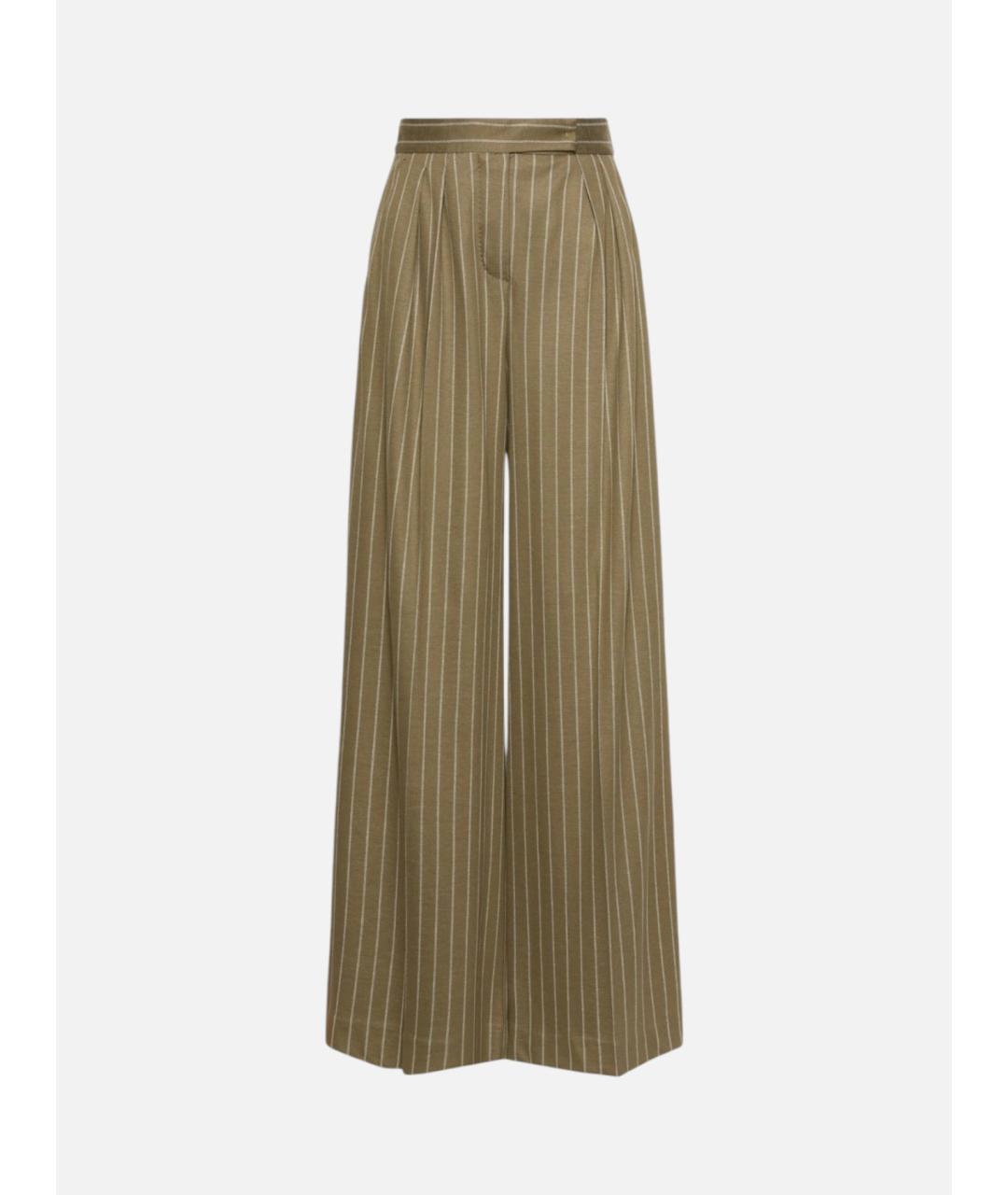 MAX MARA Зеленые вискозные брюки широкие, фото 1