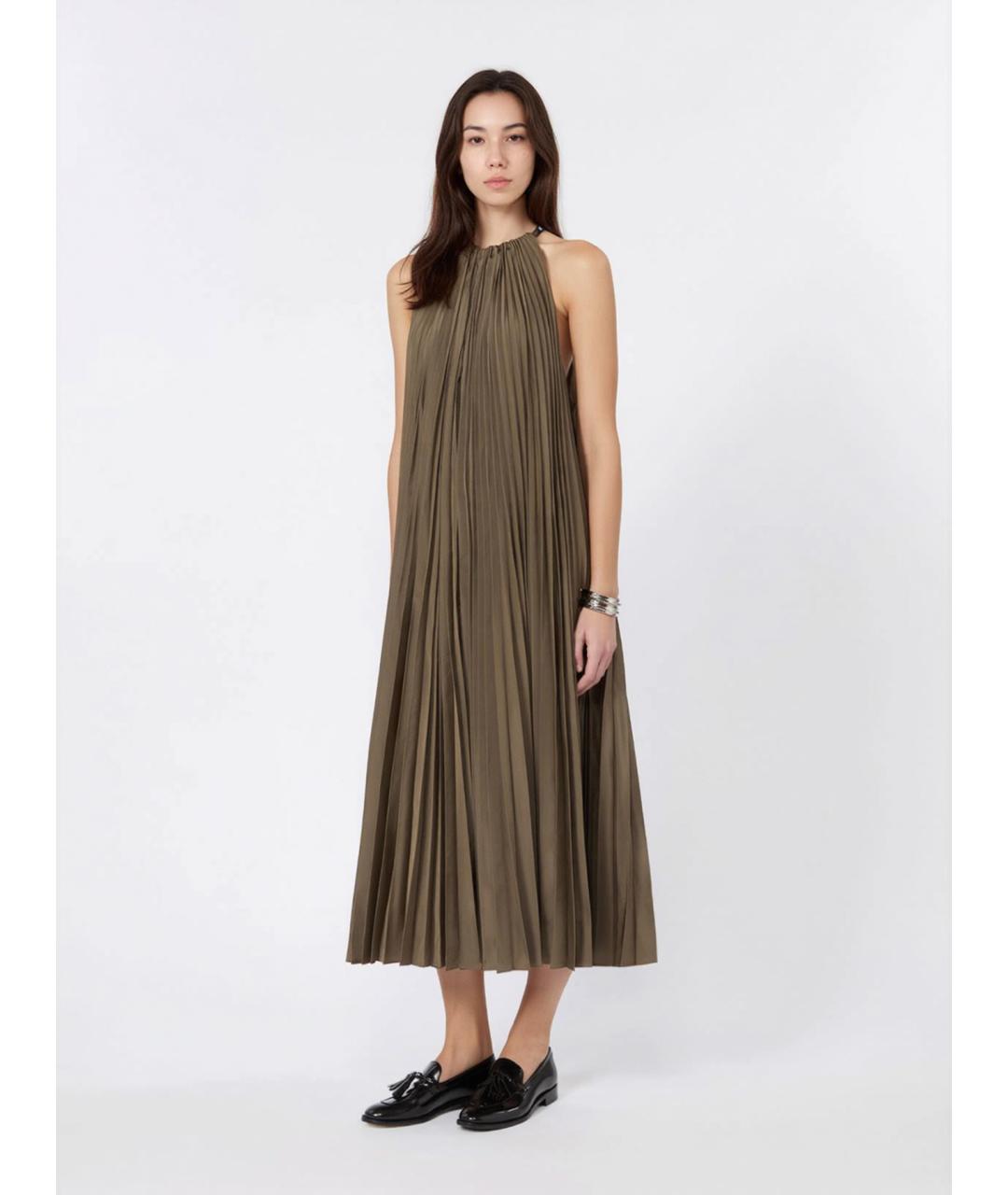 MAX MARA Зеленое полиэстеровое повседневное платье, фото 3