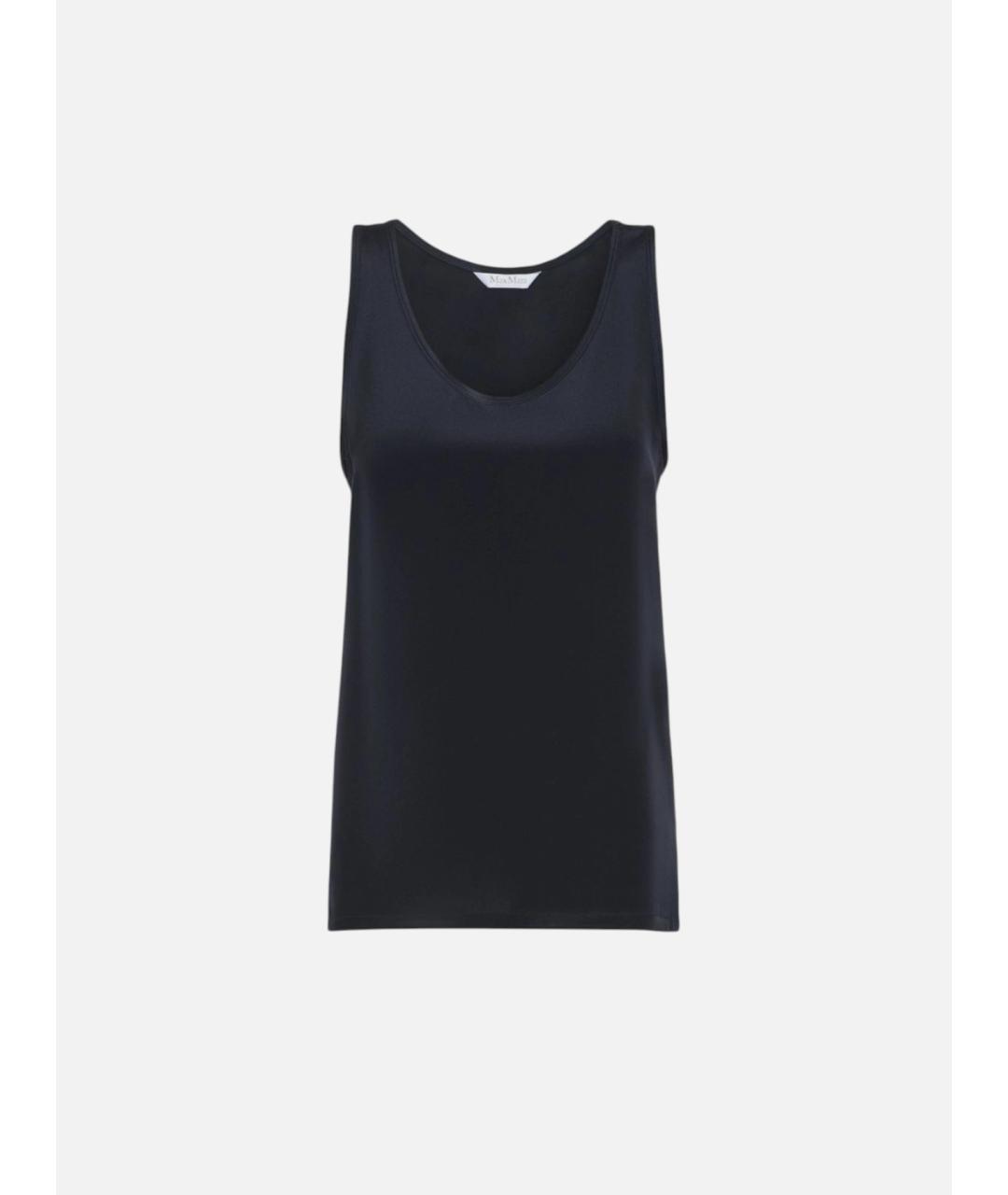 MAX MARA Темно-синяя шелковая блузы, фото 1