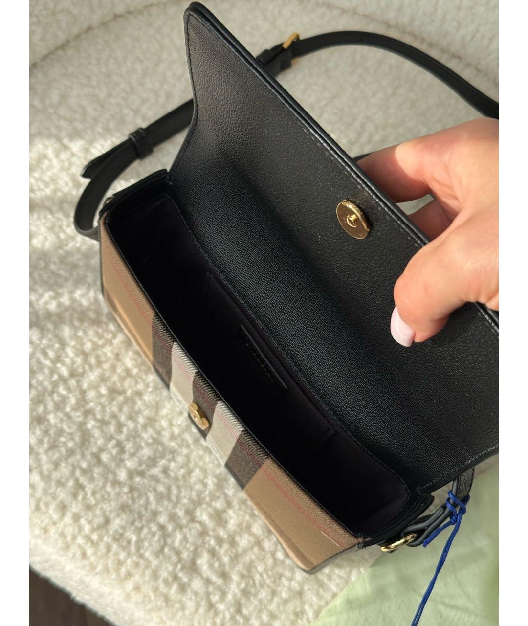BURBERRY Черная кожаная сумка через плечо, фото 4