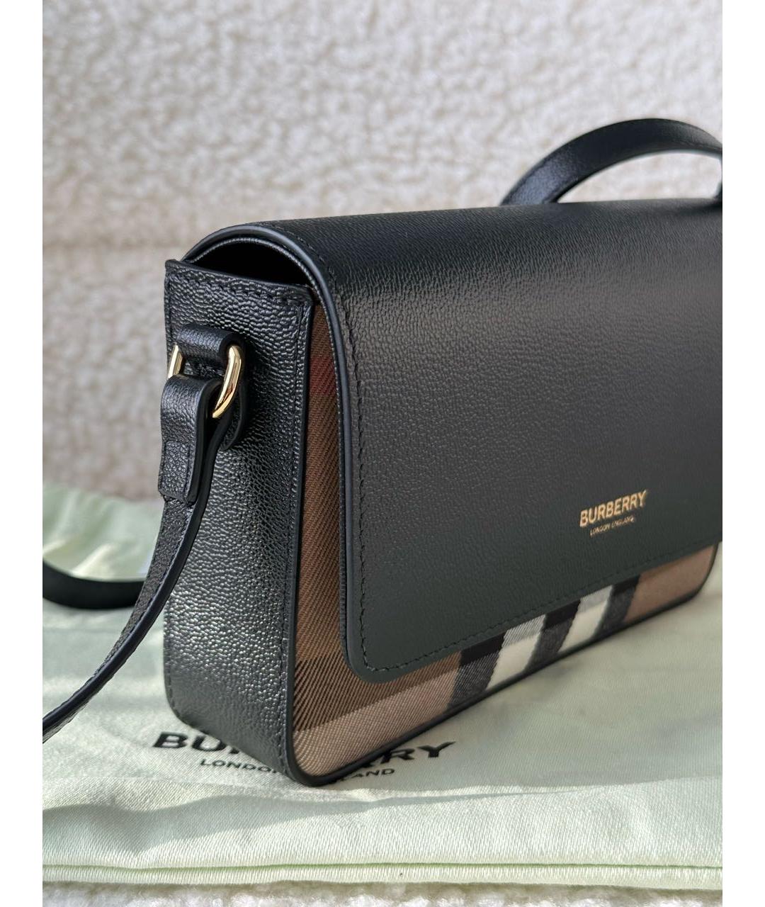 BURBERRY Черная кожаная сумка через плечо, фото 2