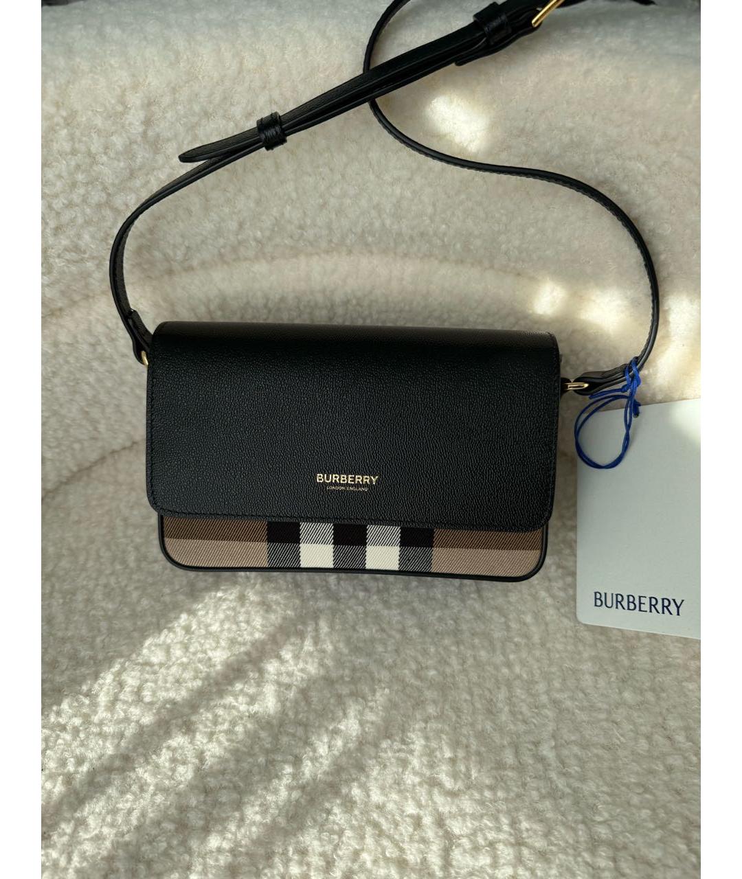 BURBERRY Черная кожаная сумка через плечо, фото 5