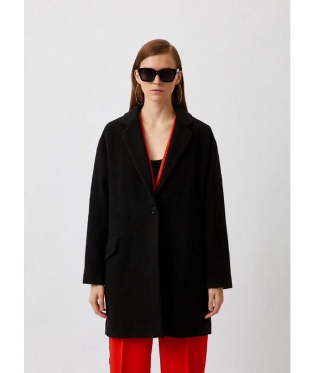 HUGO BOSS Черное шерстяное пальто, фото 3
