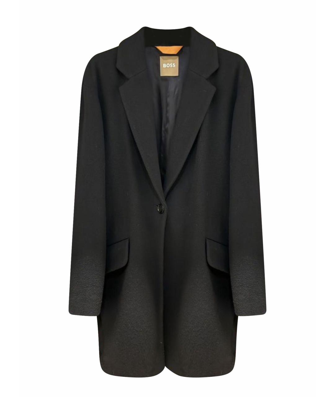 HUGO BOSS Черное шерстяное пальто, фото 1