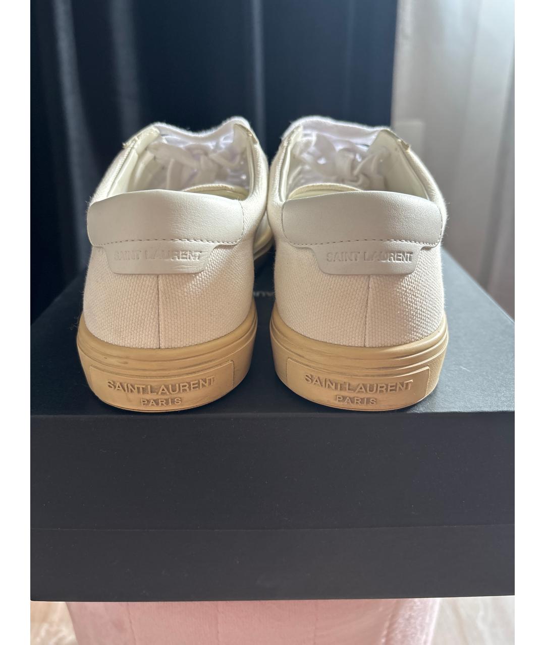 SAINT LAURENT Белые текстильные кеды, фото 4