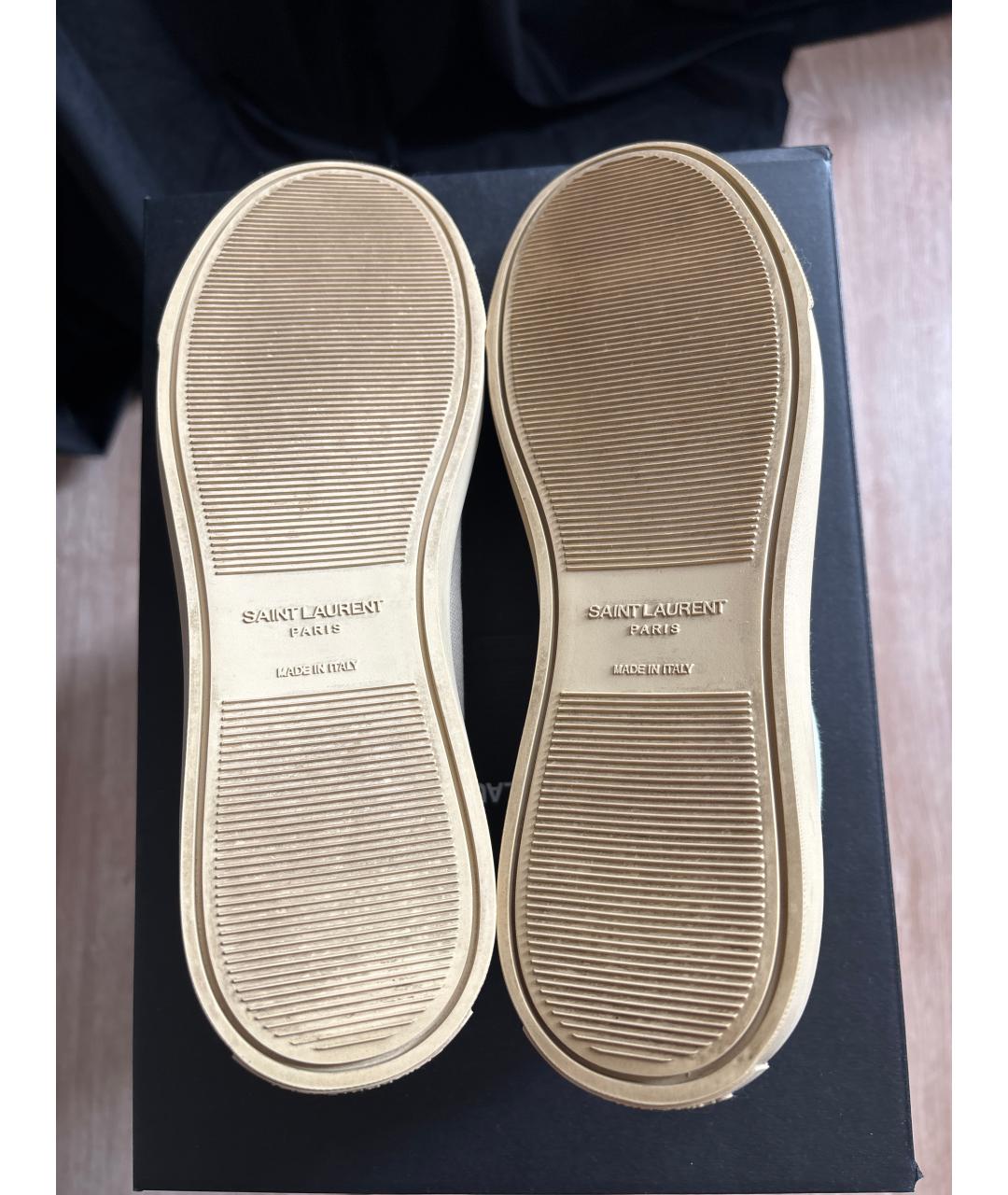 SAINT LAURENT Белые текстильные кеды, фото 5