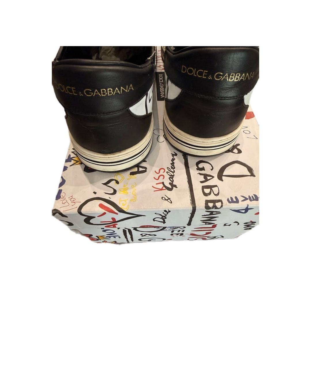 DOLCE&GABBANA Белые кожаные низкие кроссовки / кеды, фото 3