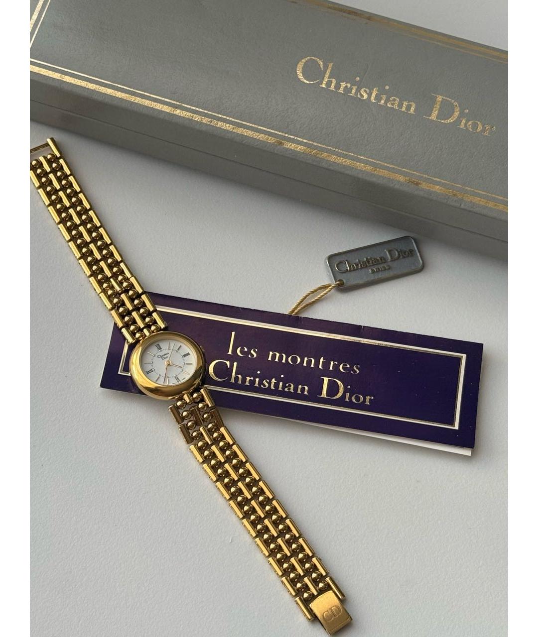 CHRISTIAN DIOR Золотые латунные часы, фото 3