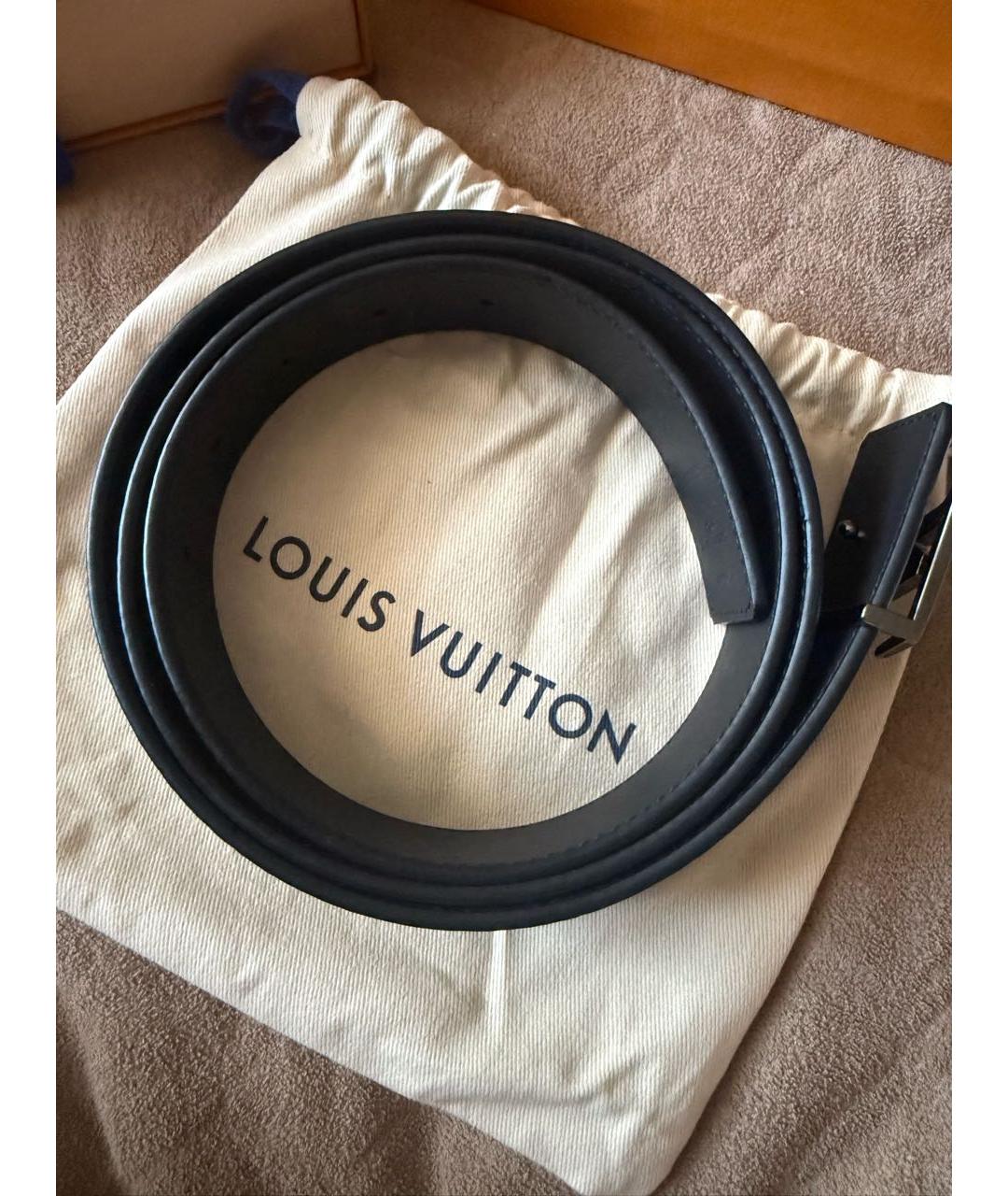 LOUIS VUITTON Черный кожаный ремень, фото 5