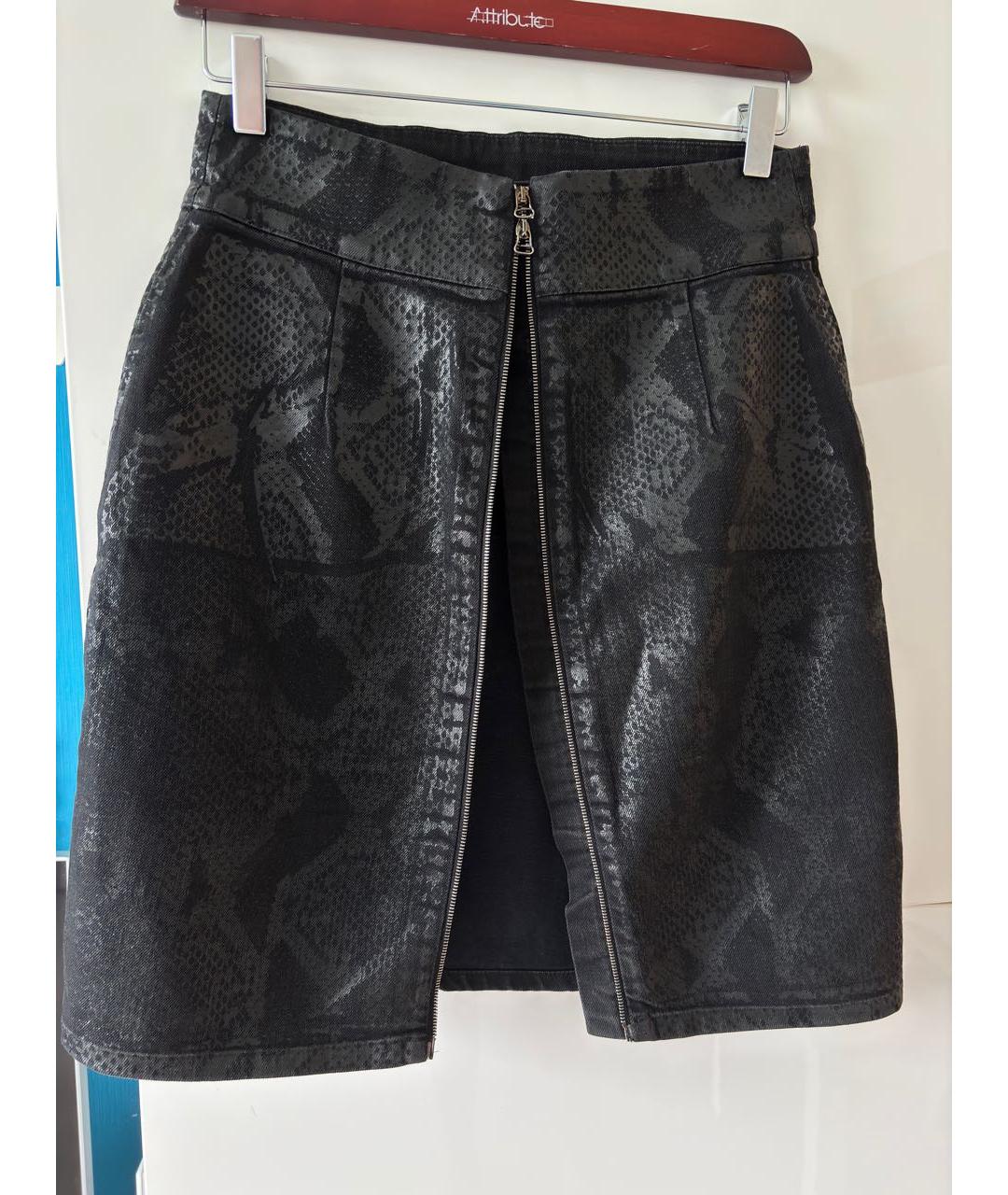 PIERRE BALMAIN Черная деним юбка мини, фото 6