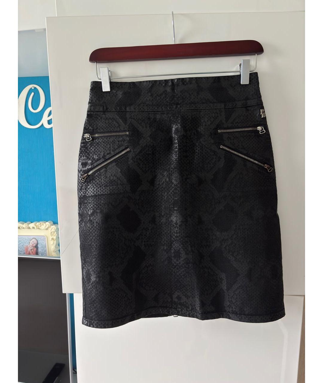 PIERRE BALMAIN Черная деним юбка мини, фото 7
