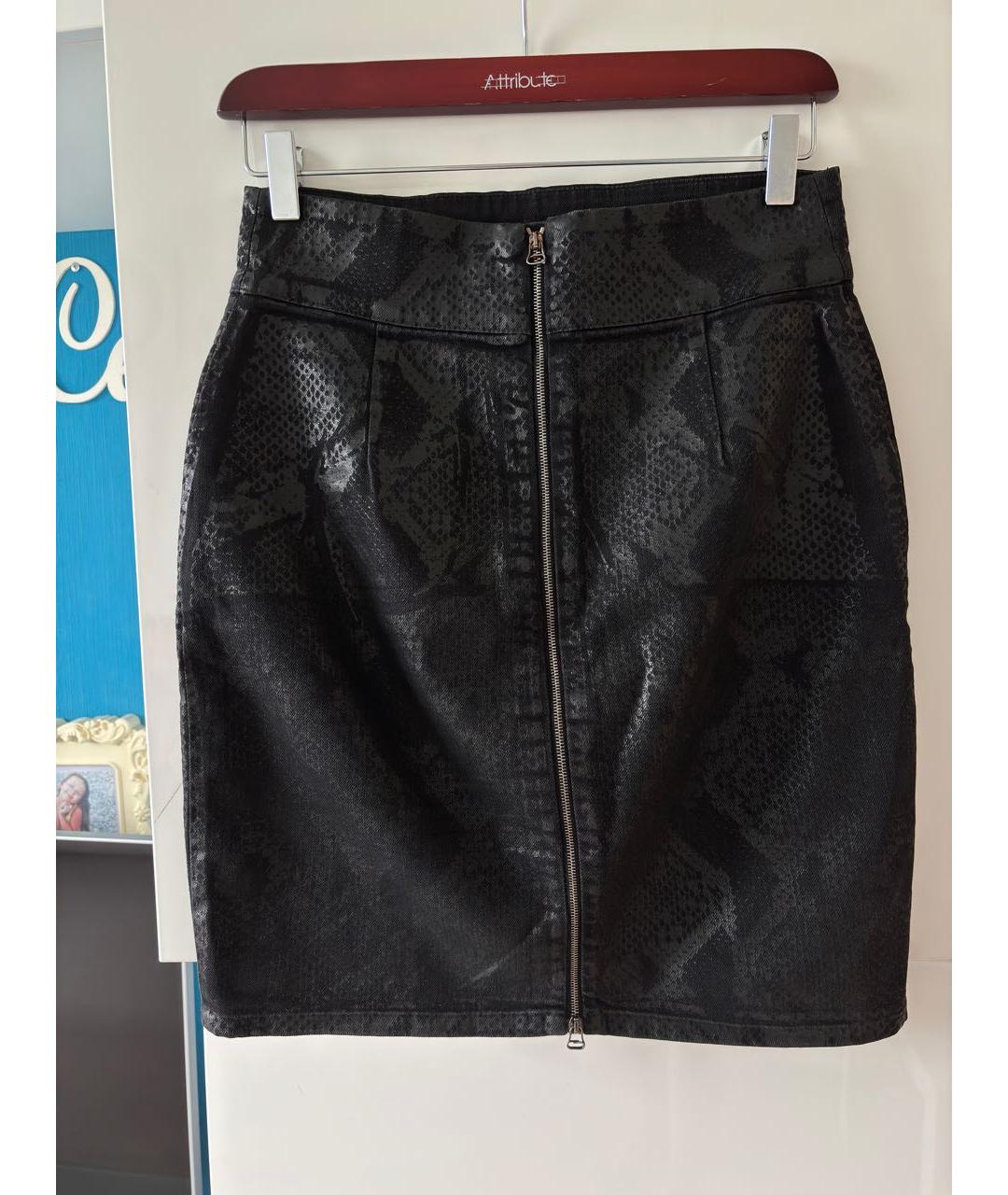 PIERRE BALMAIN Черная деним юбка мини, фото 2