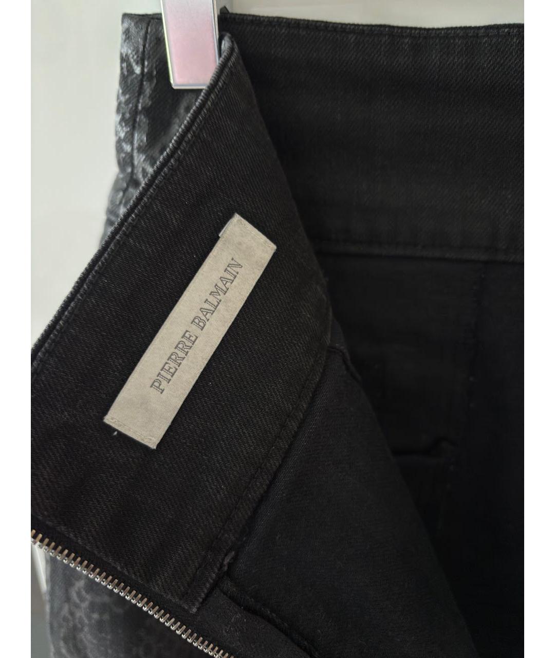 PIERRE BALMAIN Черная деним юбка мини, фото 4