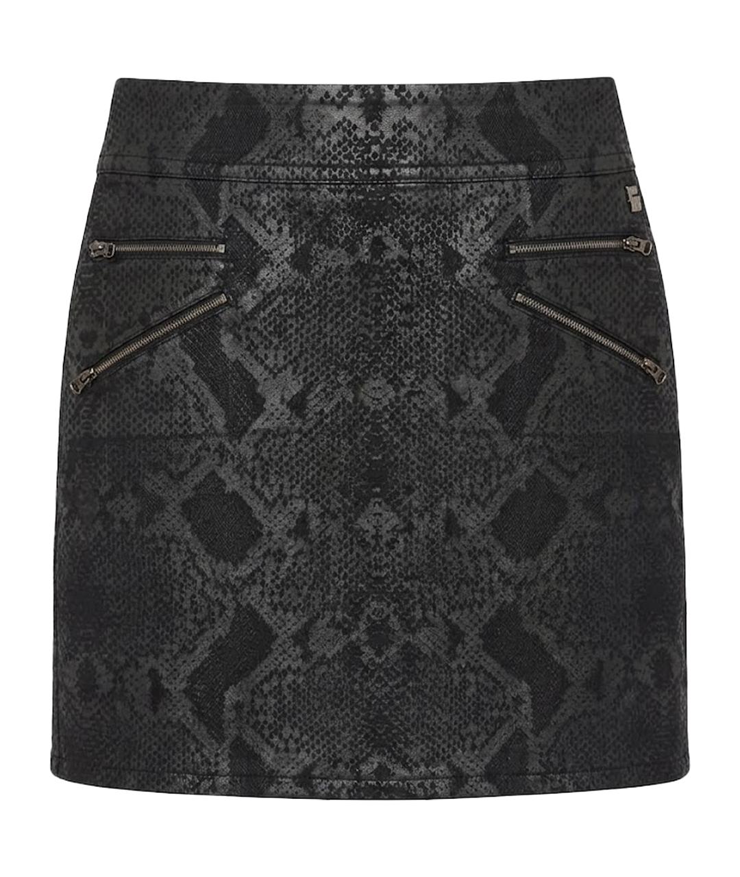 PIERRE BALMAIN Черная деним юбка мини, фото 1