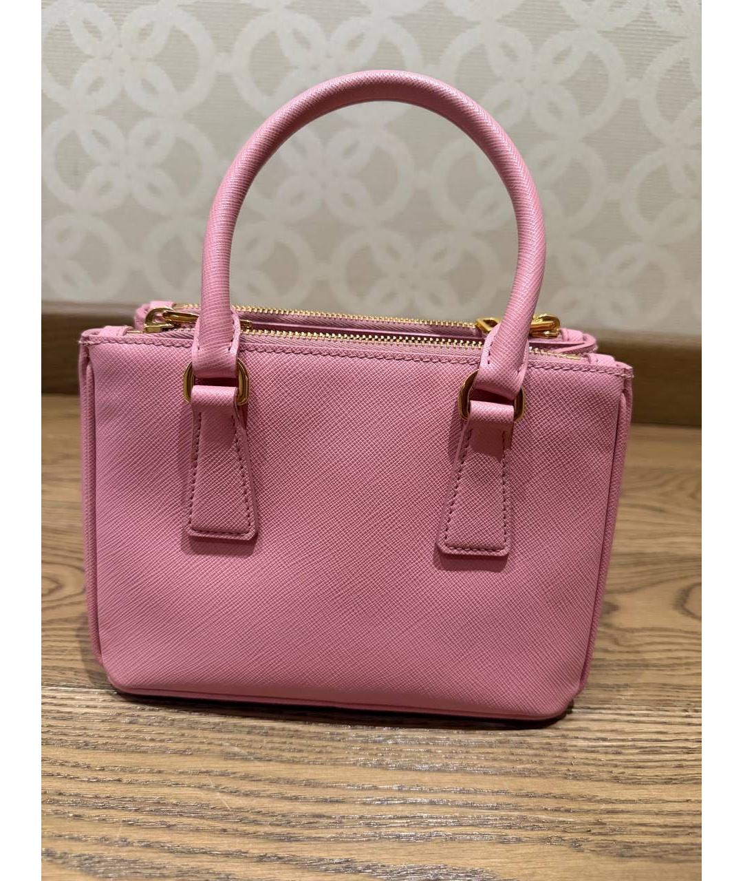 PRADA Розовая кожаная сумка тоут, фото 3