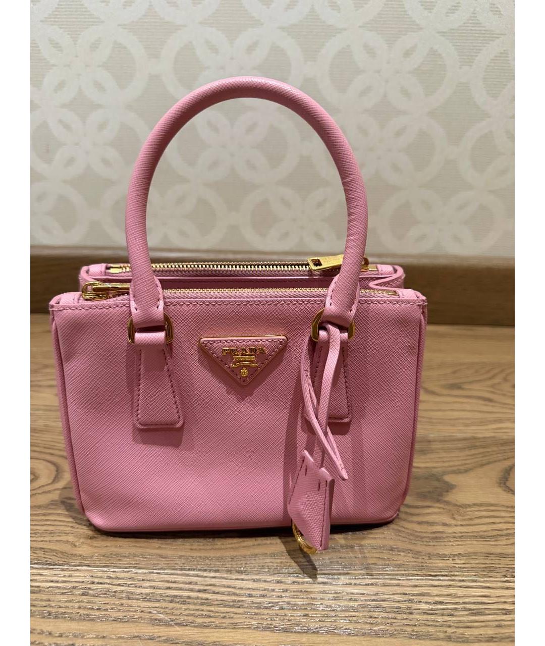PRADA Розовая кожаная сумка тоут, фото 5