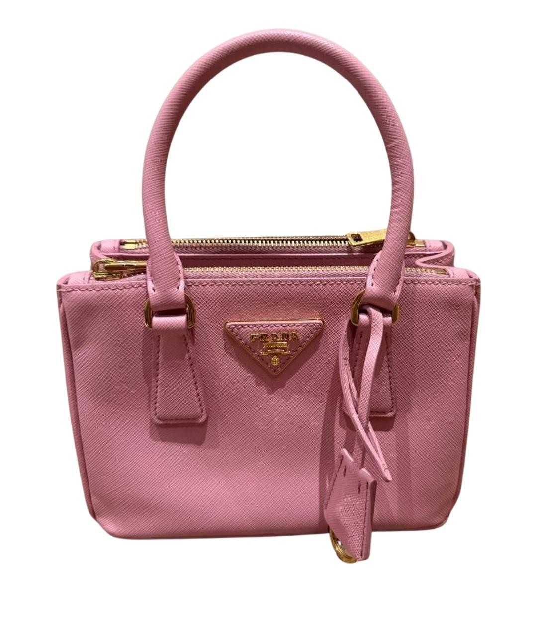 PRADA Розовая кожаная сумка тоут, фото 1