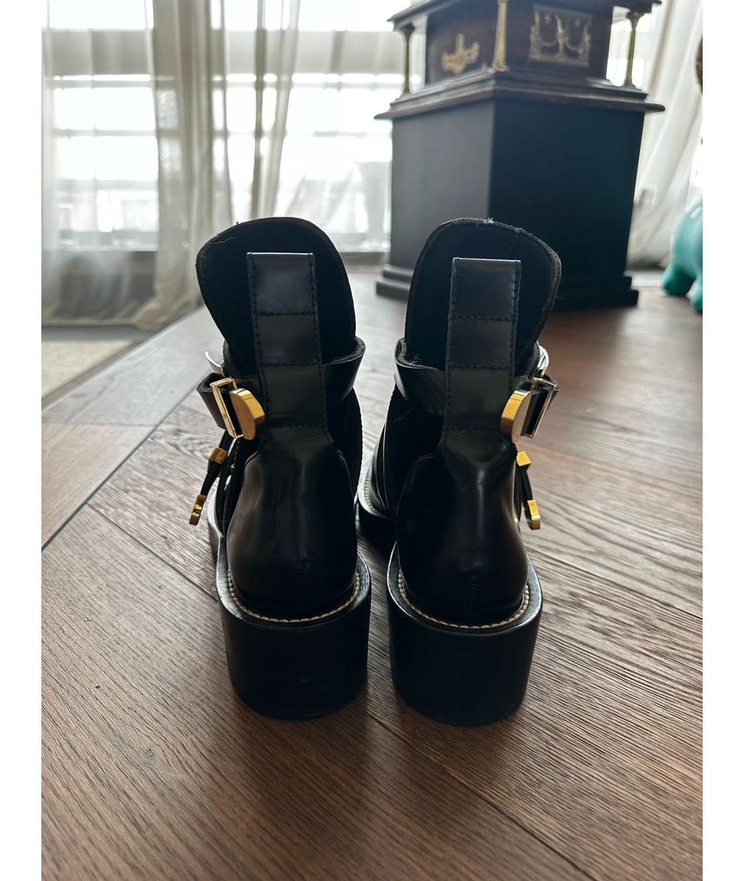 BALENCIAGA Черные кожаные ботинки, фото 3