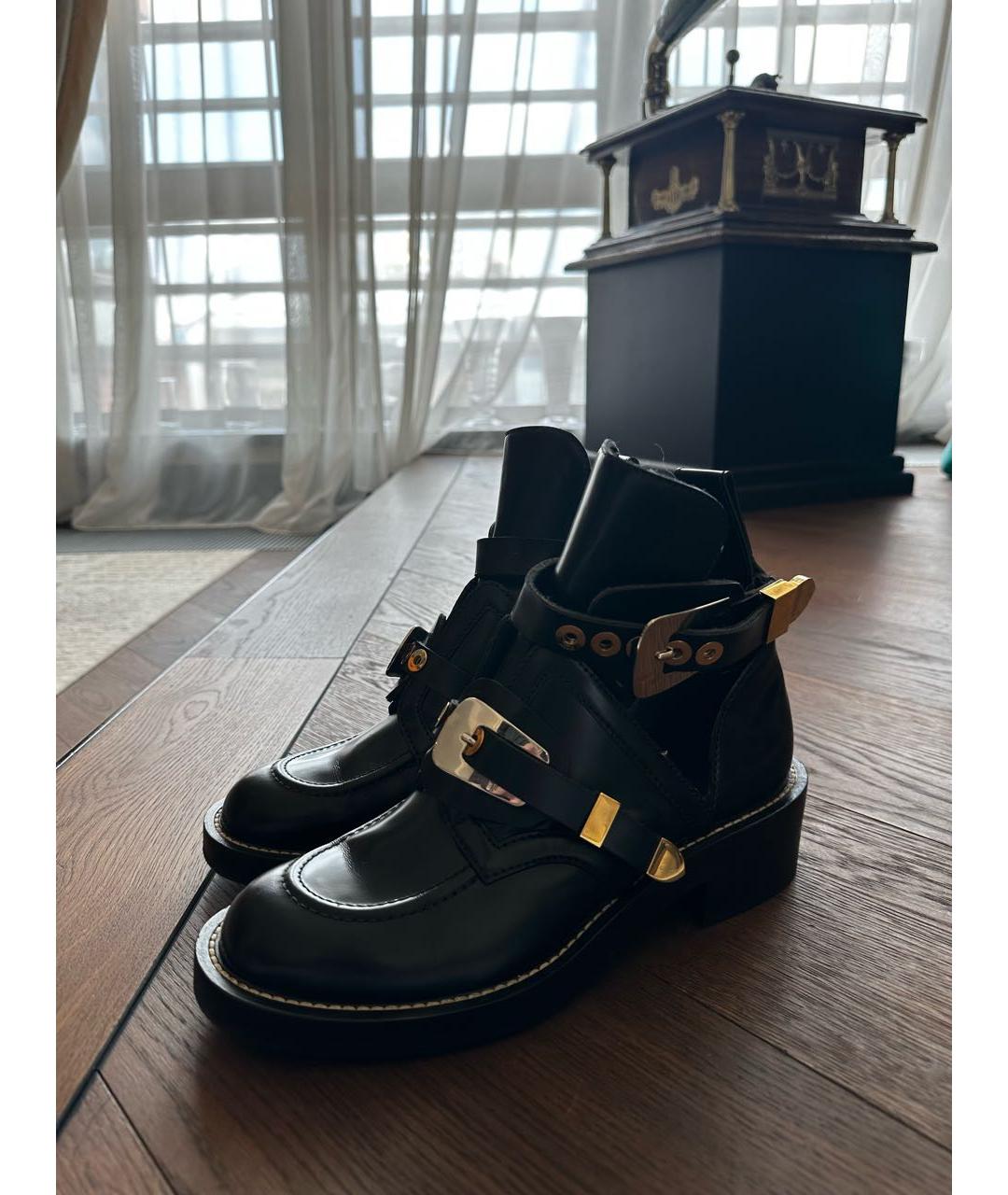 BALENCIAGA Черные кожаные ботинки, фото 4