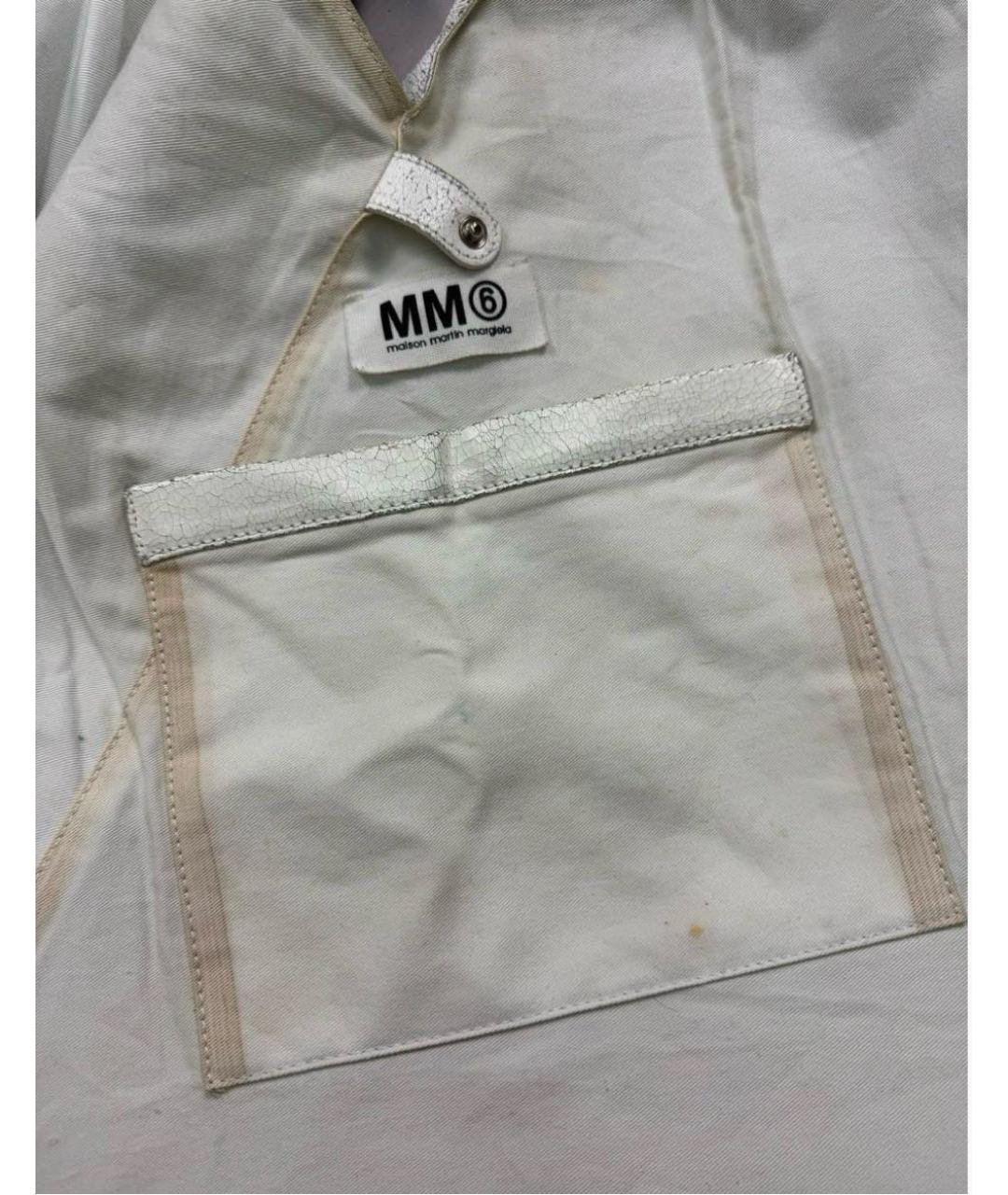 MM6 MAISON MARGIELA Белая кожаная сумка тоут, фото 6