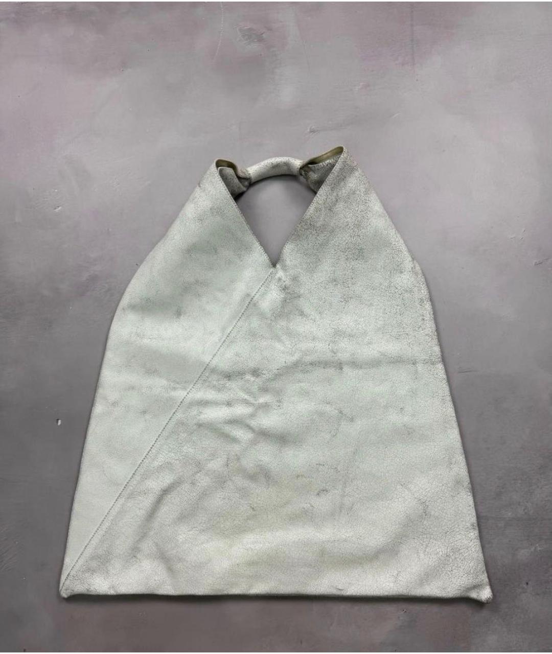 MM6 MAISON MARGIELA Белая кожаная сумка тоут, фото 2