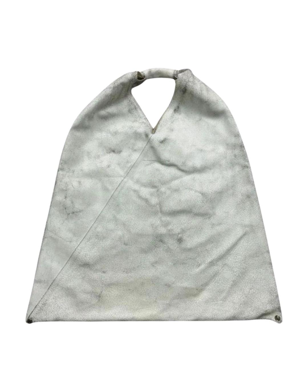 MM6 MAISON MARGIELA Белая кожаная сумка тоут, фото 1