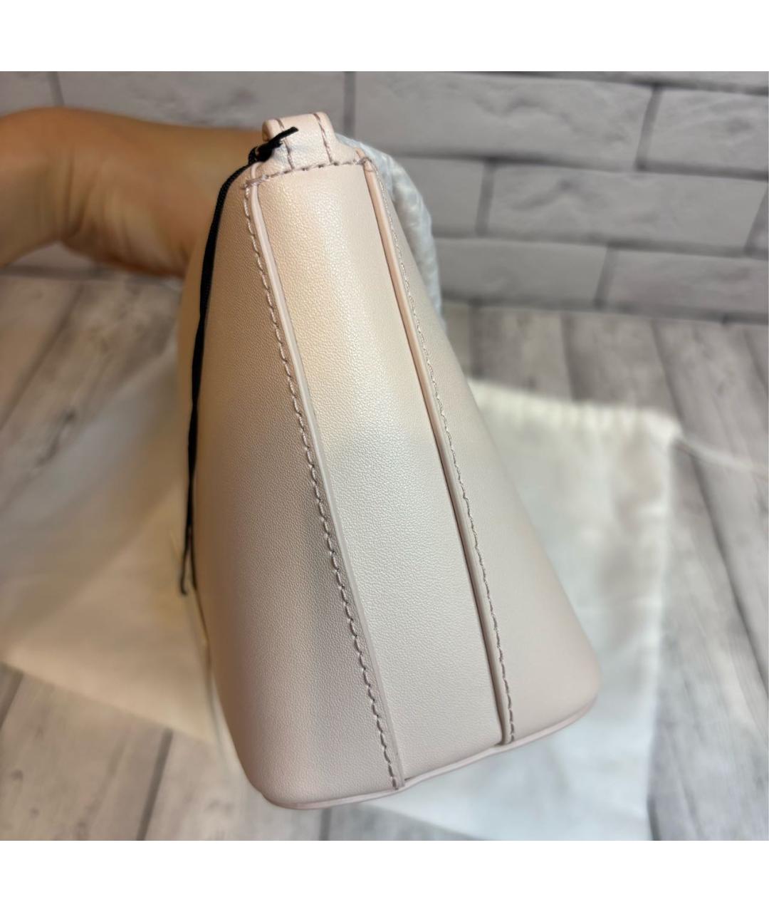 FURLA Бежевая кожаная сумка через плечо, фото 5