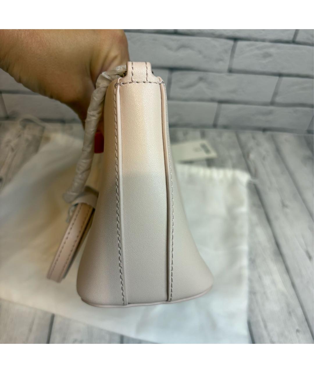 FURLA Бежевая кожаная сумка через плечо, фото 6