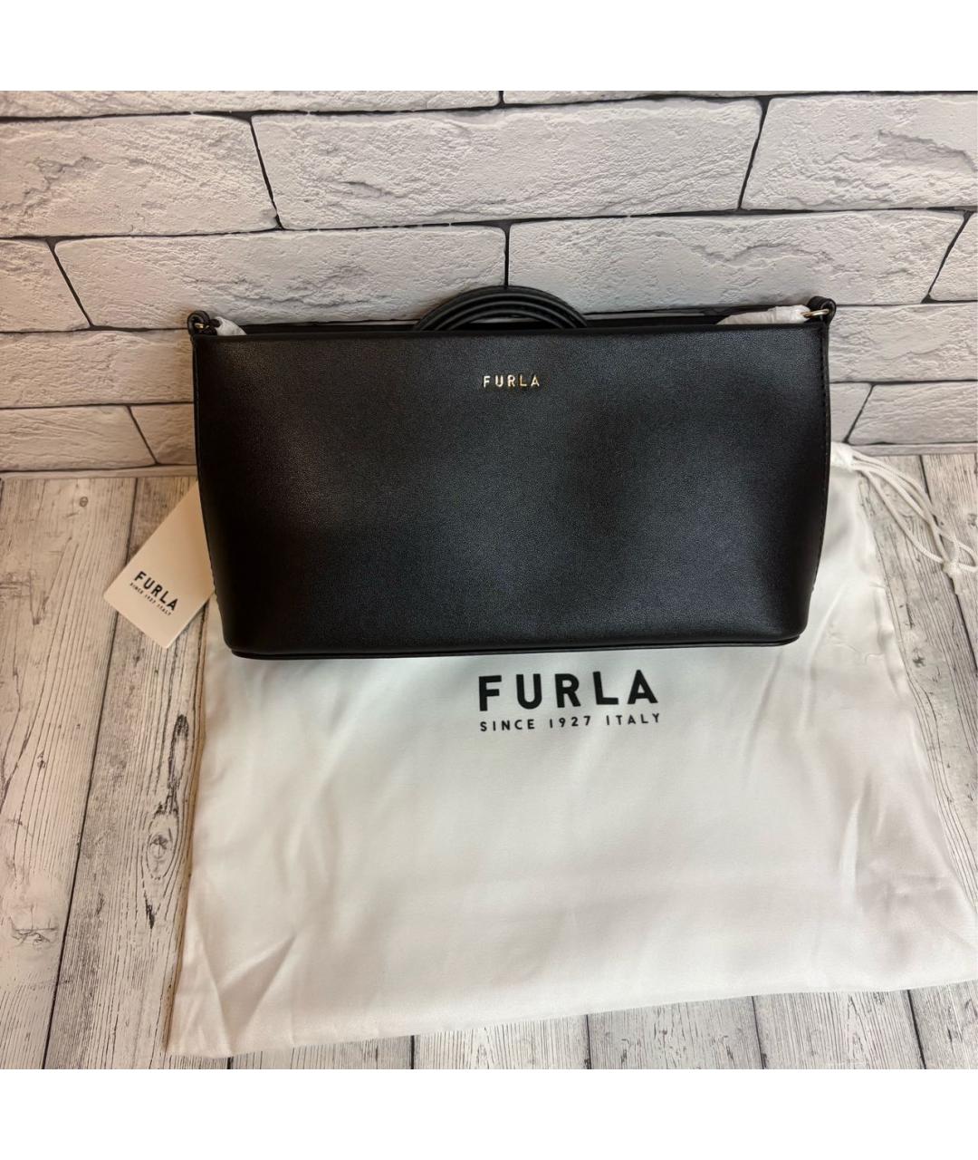 FURLA Черная кожаная сумка через плечо, фото 9