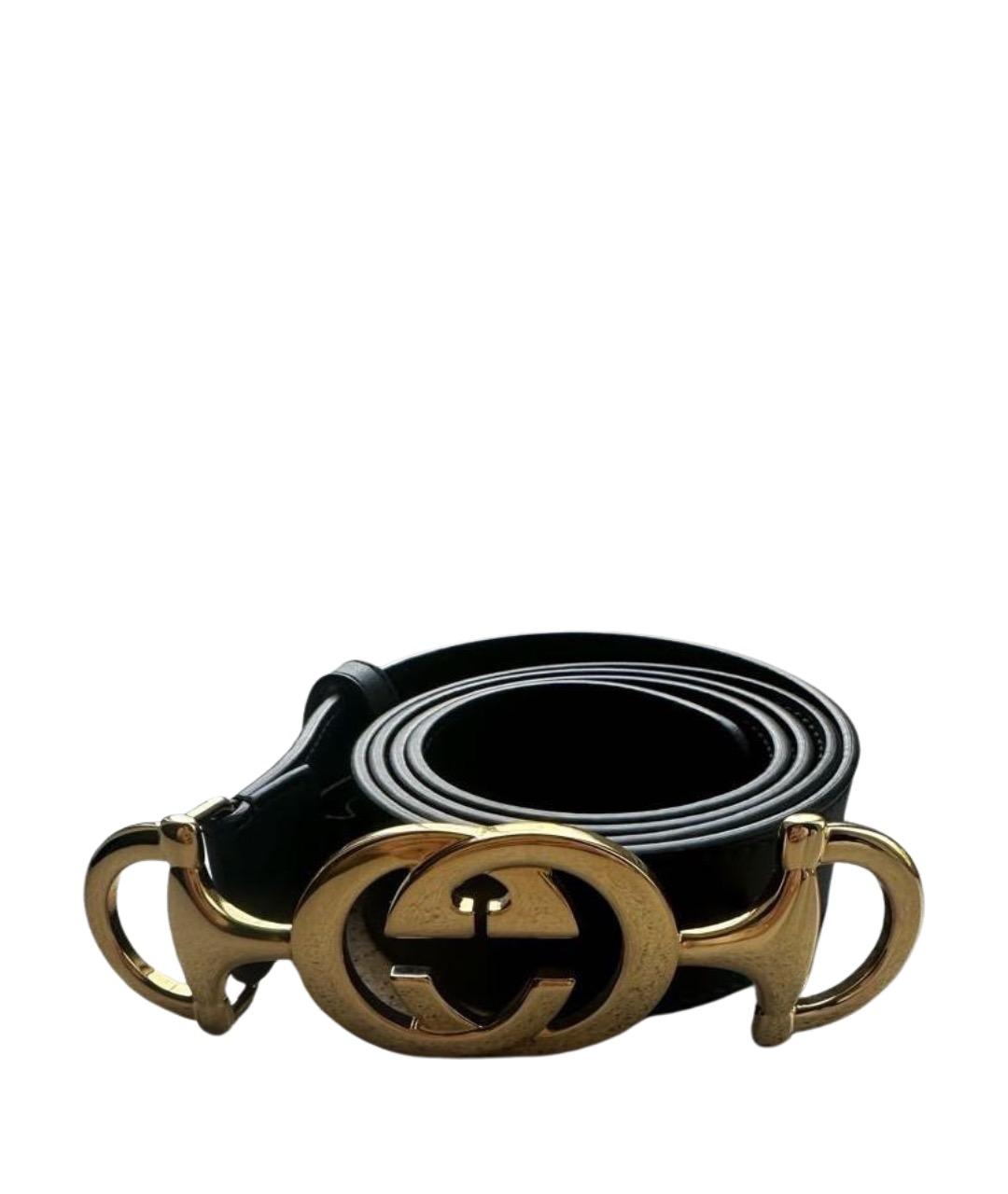 GUCCI Черный кожаный ремень, фото 1