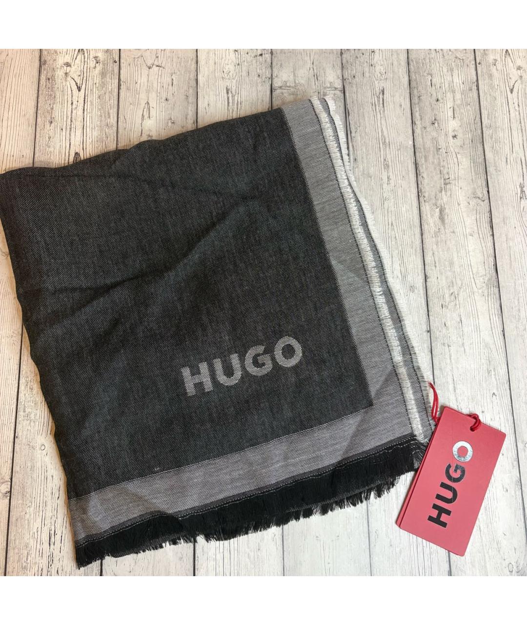 HUGO Серый шарф, фото 6