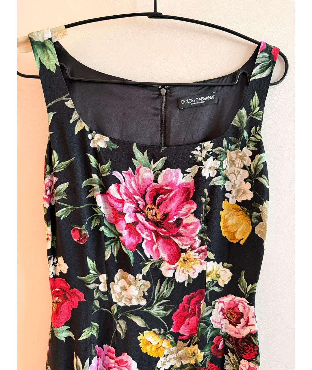 DOLCE&GABBANA Мульти шелковое коктейльное платье, фото 3