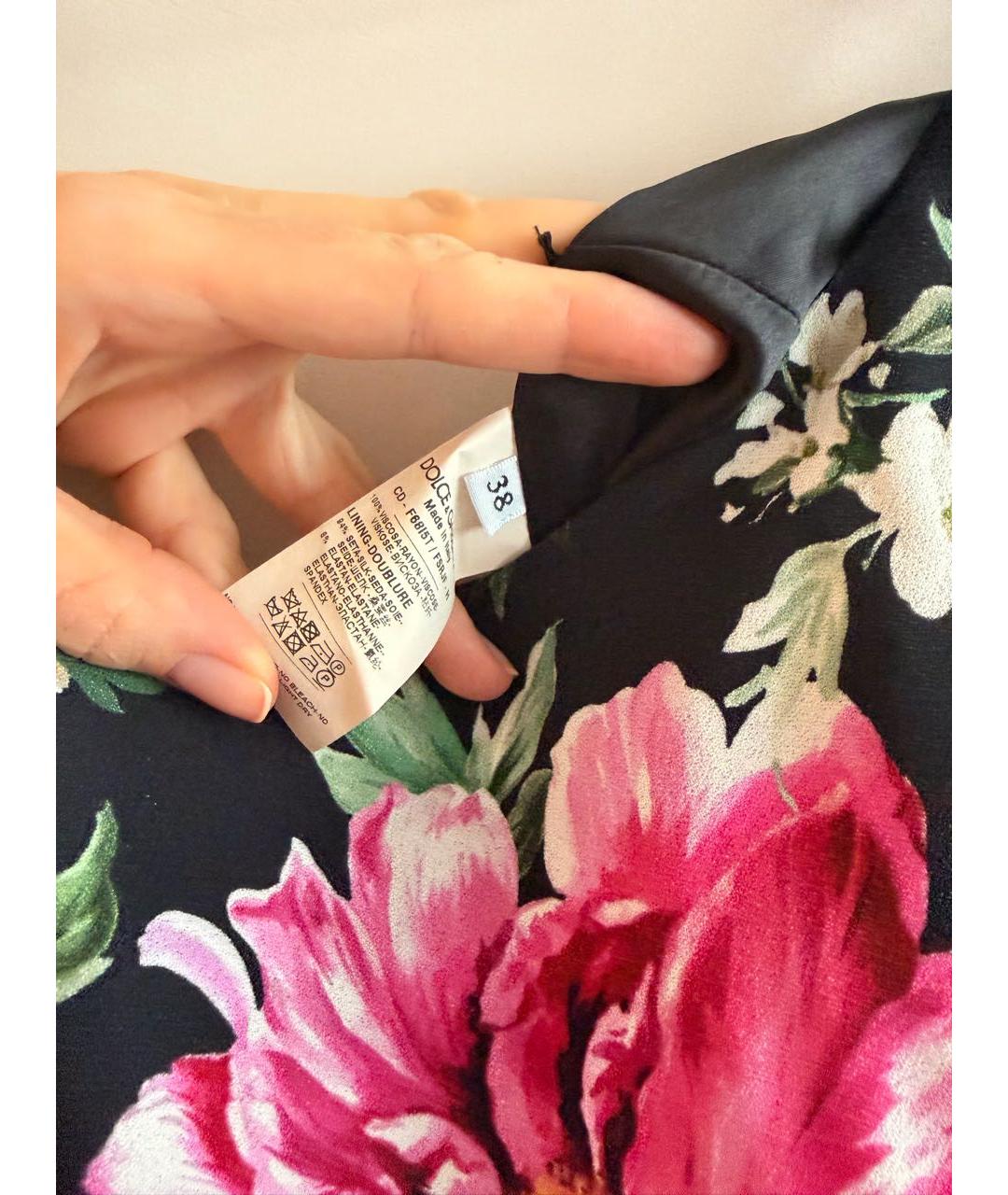 DOLCE&GABBANA Мульти шелковое коктейльное платье, фото 5