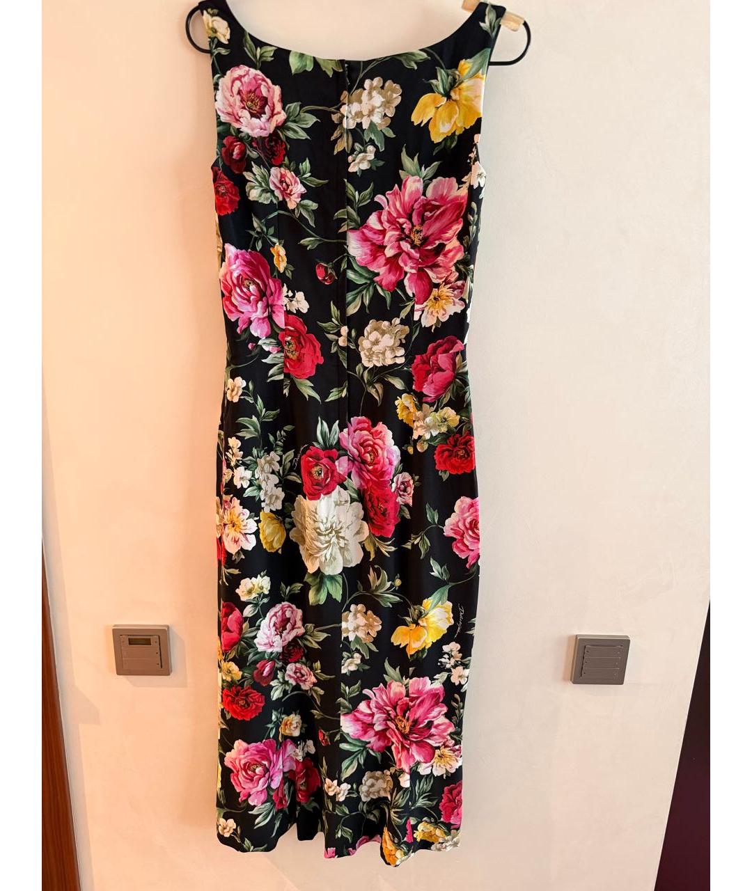 DOLCE&GABBANA Мульти шелковое коктейльное платье, фото 2