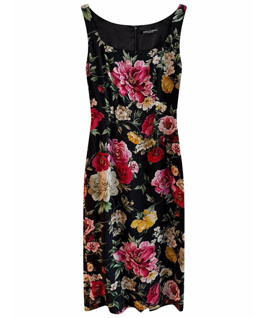 DOLCE&GABBANA Мульти шелковое коктейльное платье, фото 1