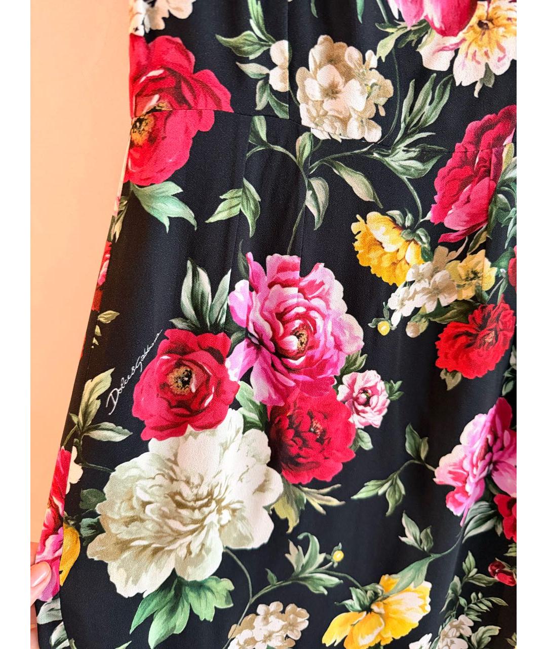 DOLCE&GABBANA Мульти шелковое коктейльное платье, фото 4