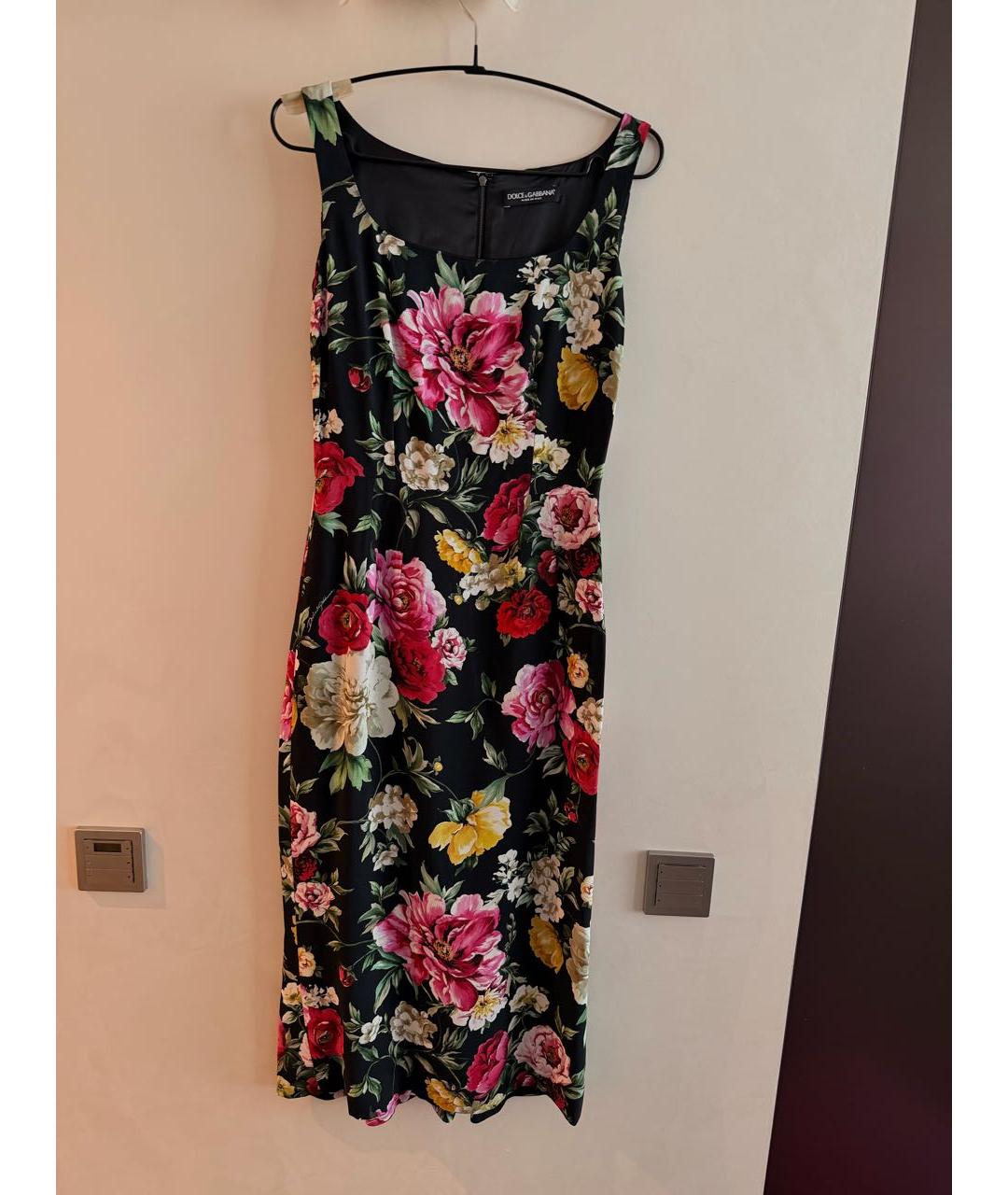 DOLCE&GABBANA Мульти шелковое коктейльное платье, фото 6