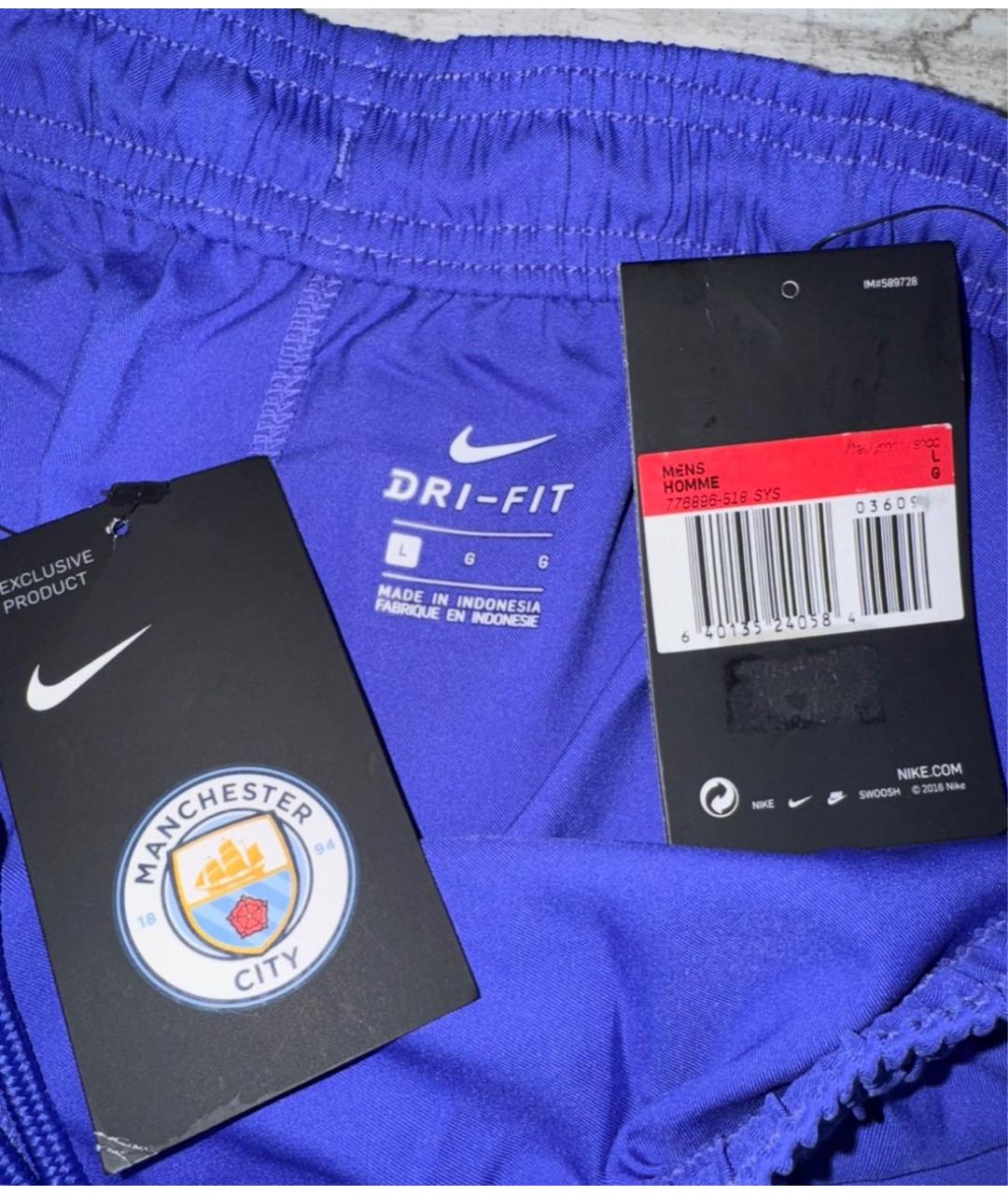 NIKE Синие полиэстеровые шорты, фото 6