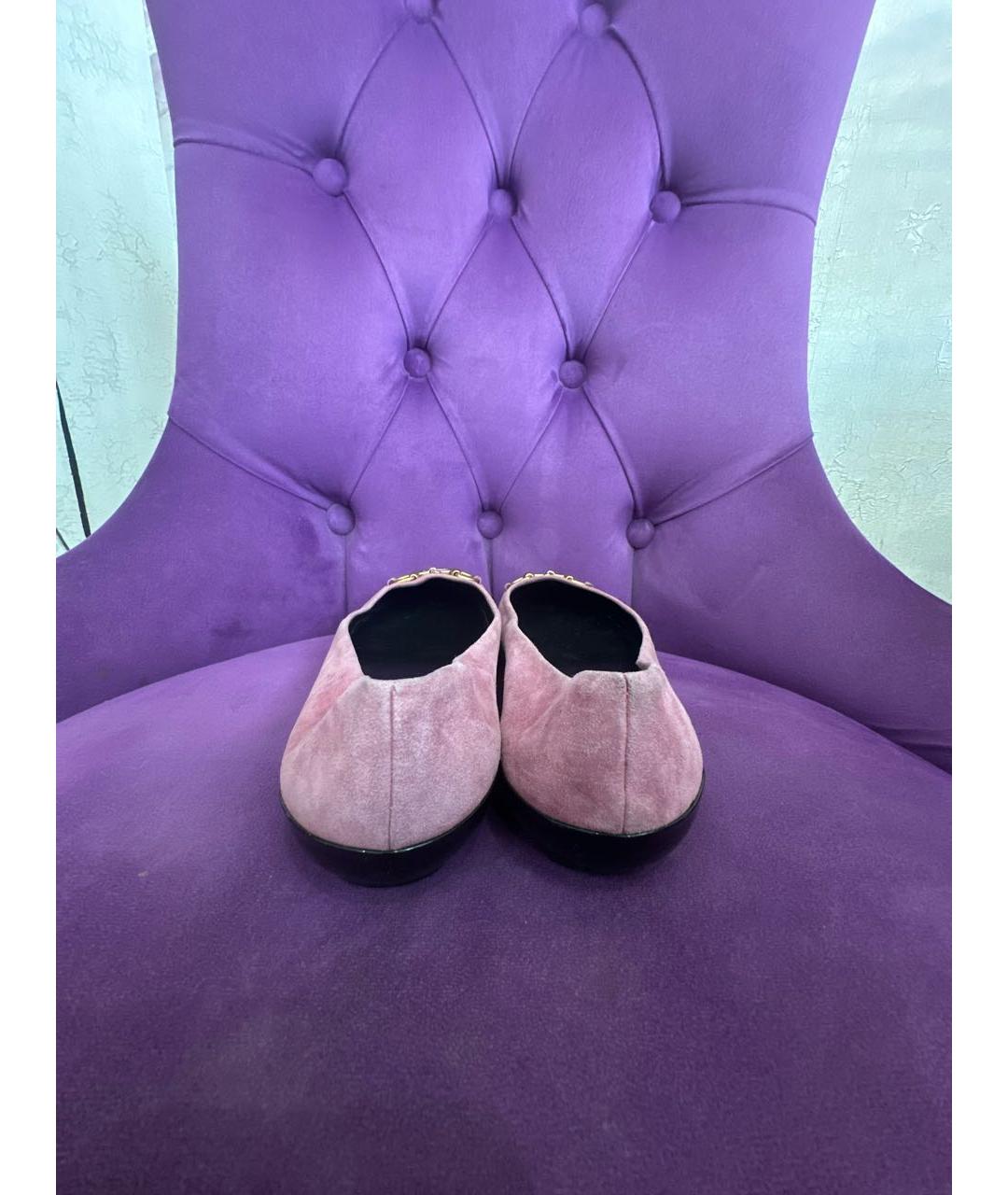GUCCI Розовые замшевые балетки, фото 4