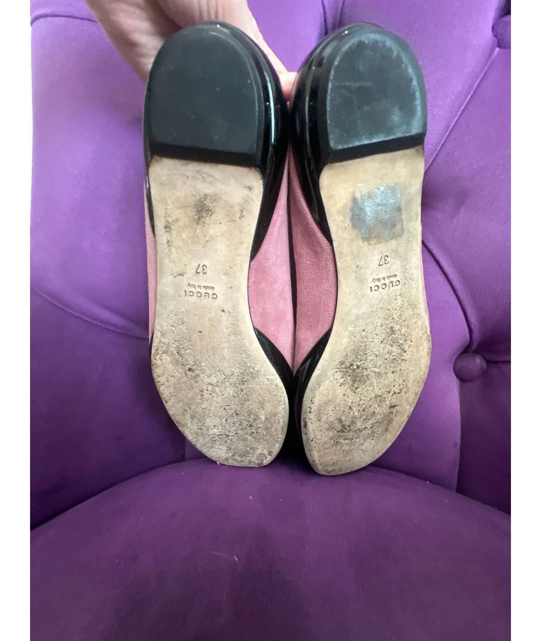 GUCCI Розовые замшевые балетки, фото 5
