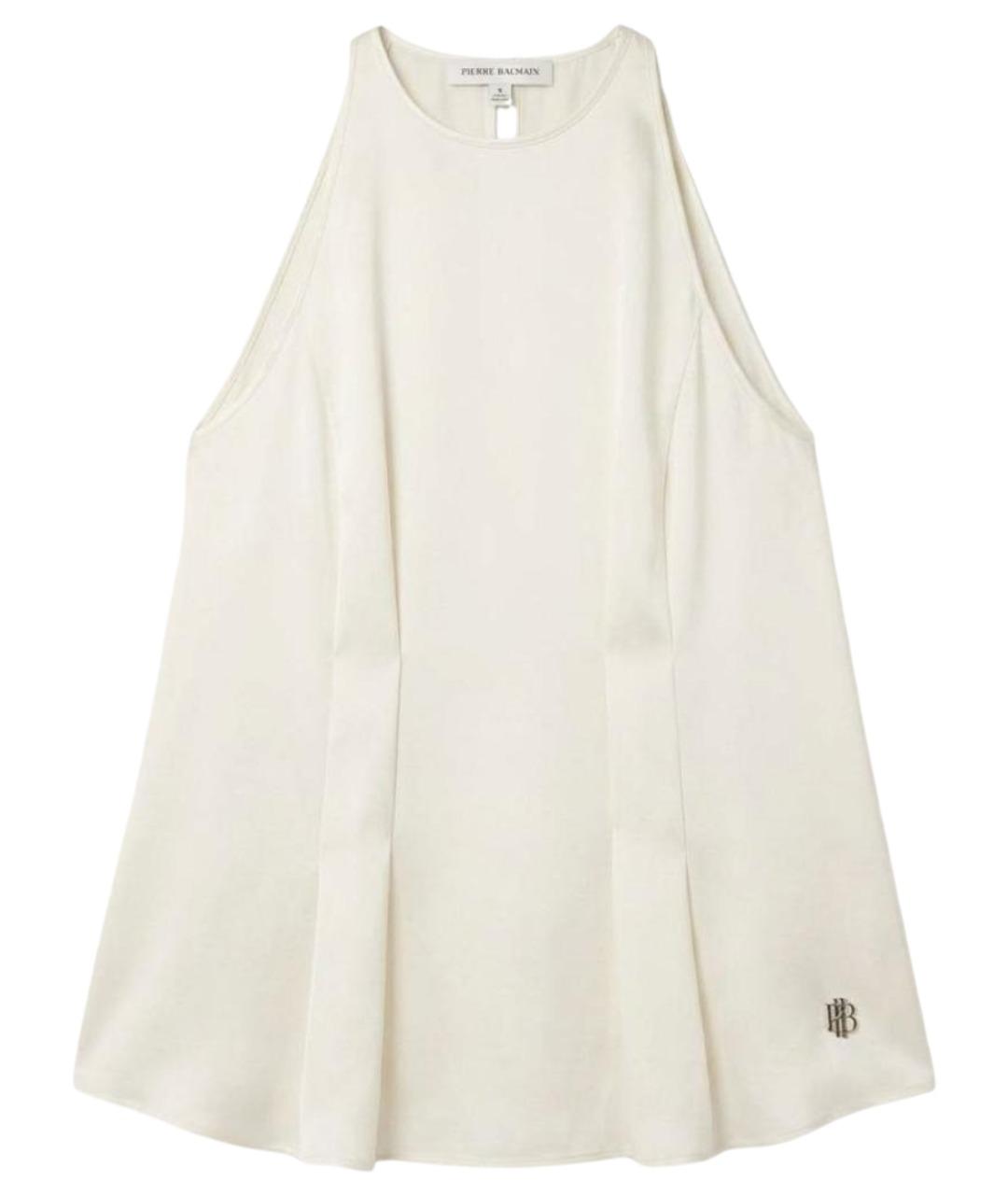 PIERRE BALMAIN Белая шелковая майка, фото 1