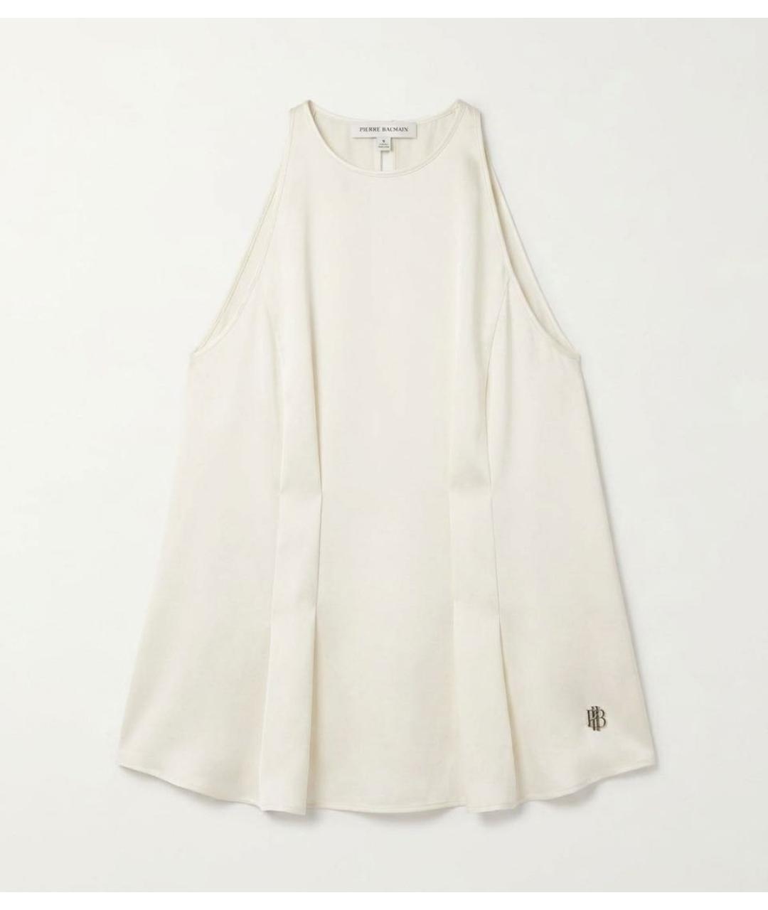PIERRE BALMAIN Белая шелковая майка, фото 9