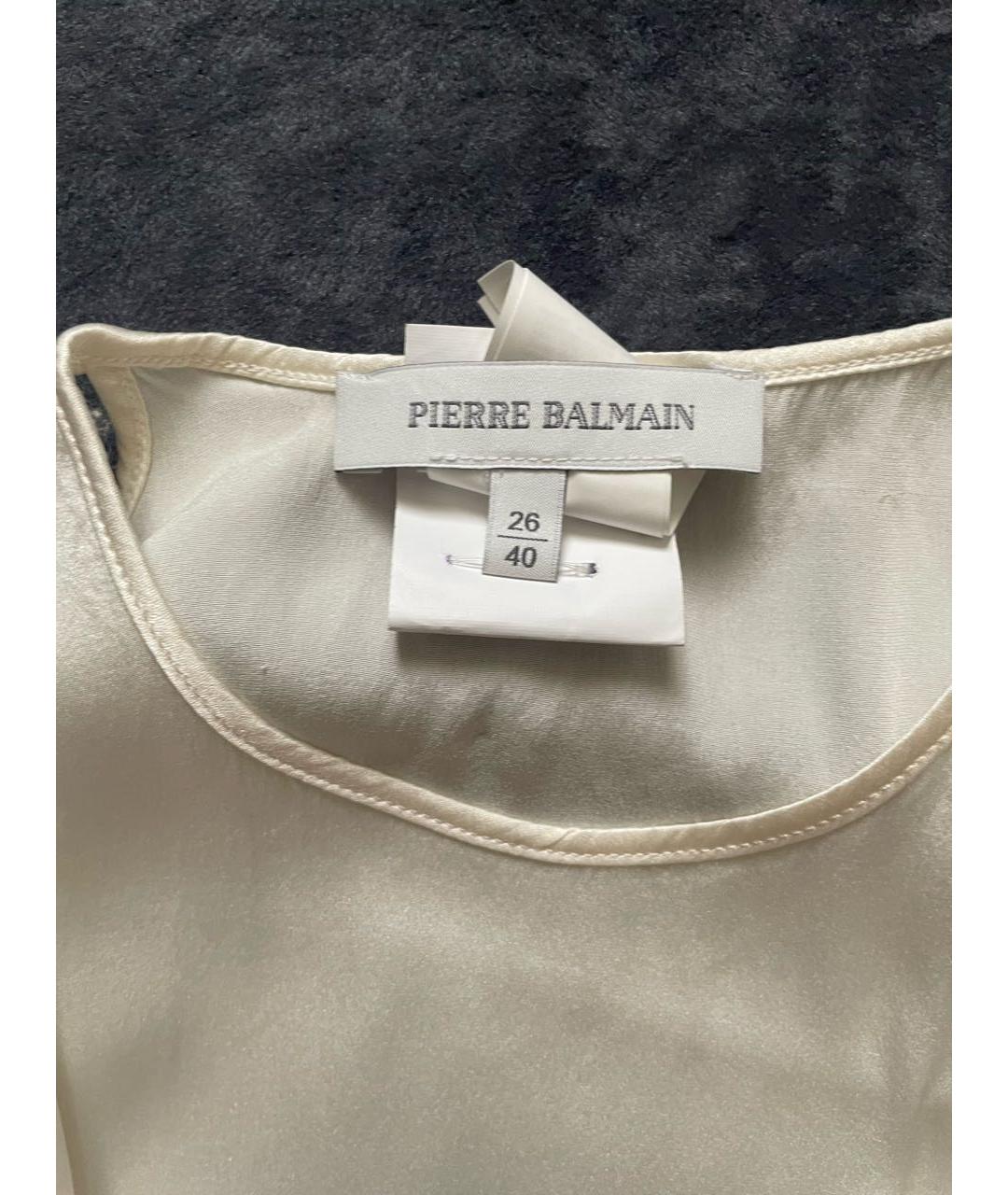 PIERRE BALMAIN Белая шелковая майка, фото 2