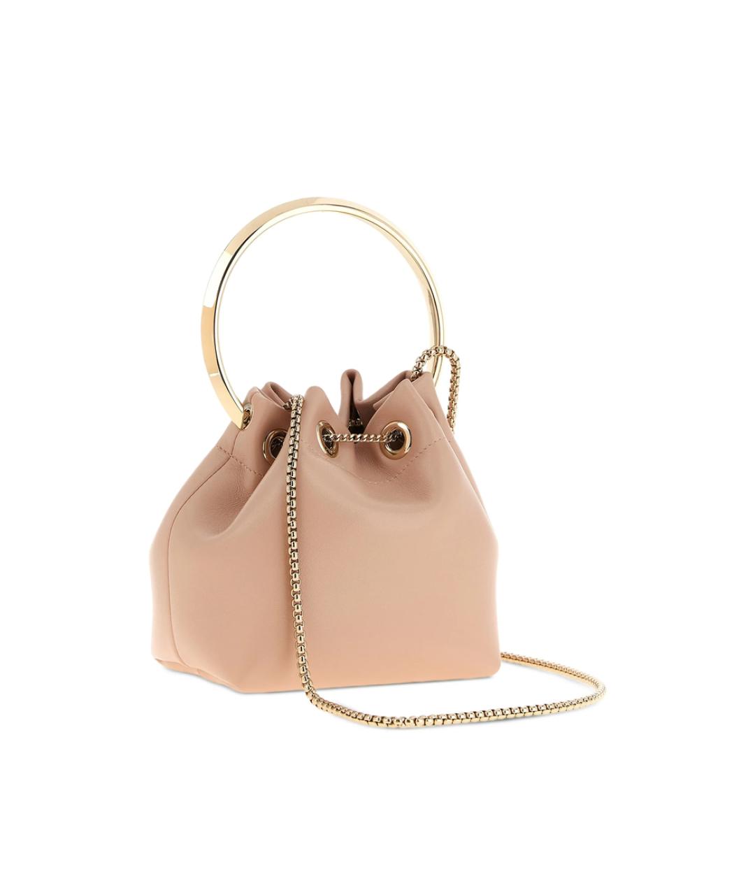 JIMMY CHOO Розовая кожаная сумка с короткими ручками, фото 4
