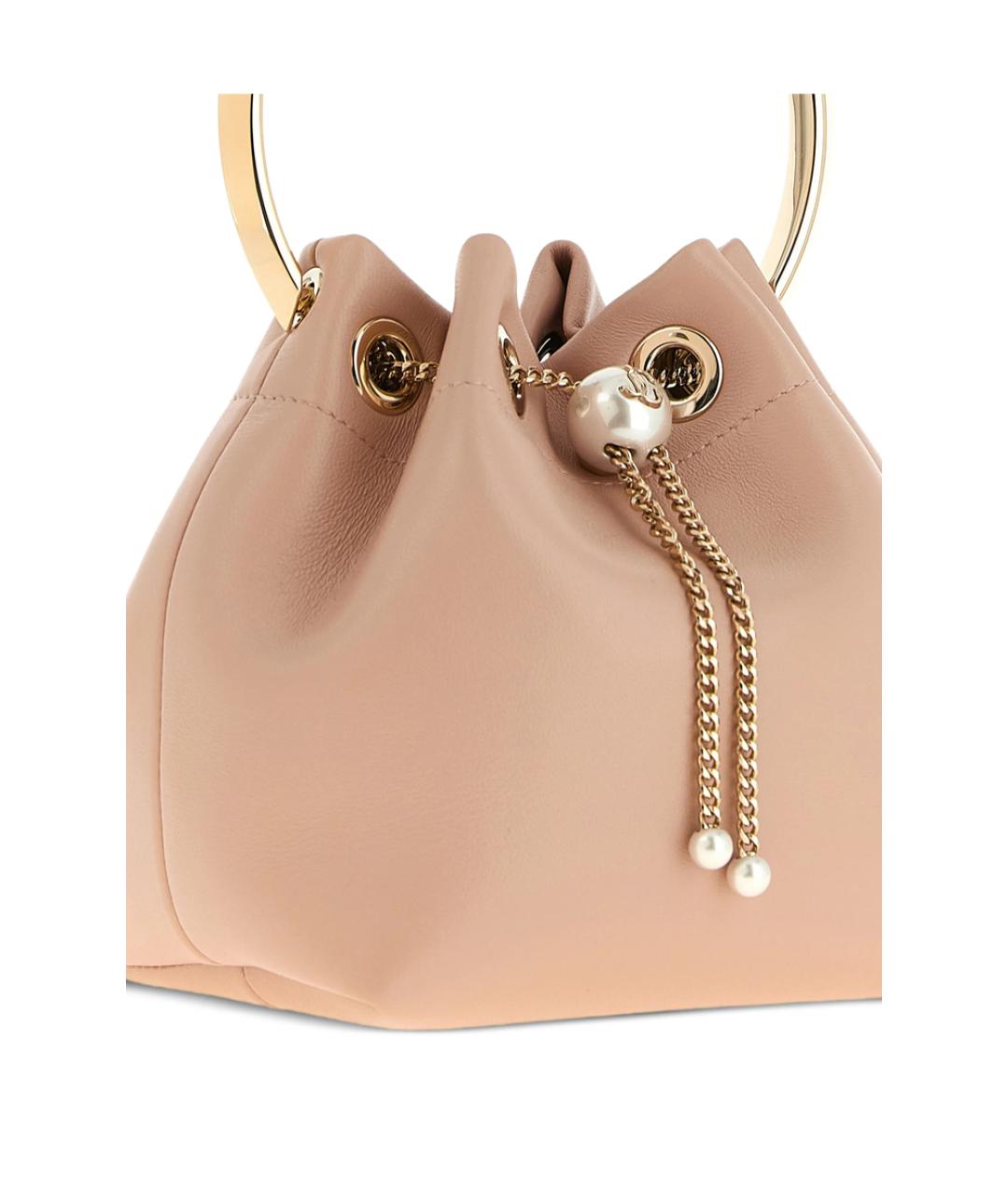 JIMMY CHOO Розовая кожаная сумка с короткими ручками, фото 3
