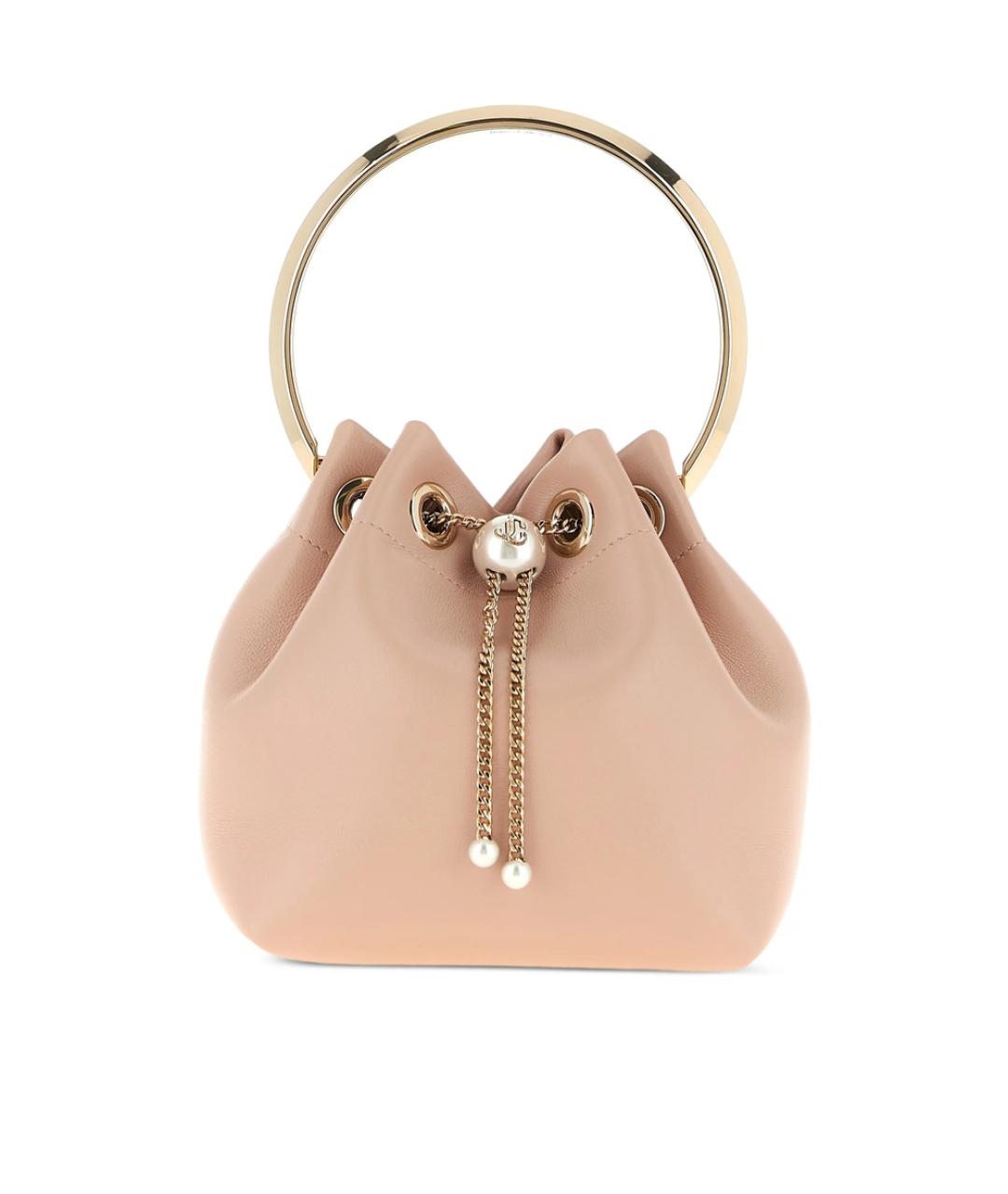 JIMMY CHOO Розовая кожаная сумка с короткими ручками, фото 1