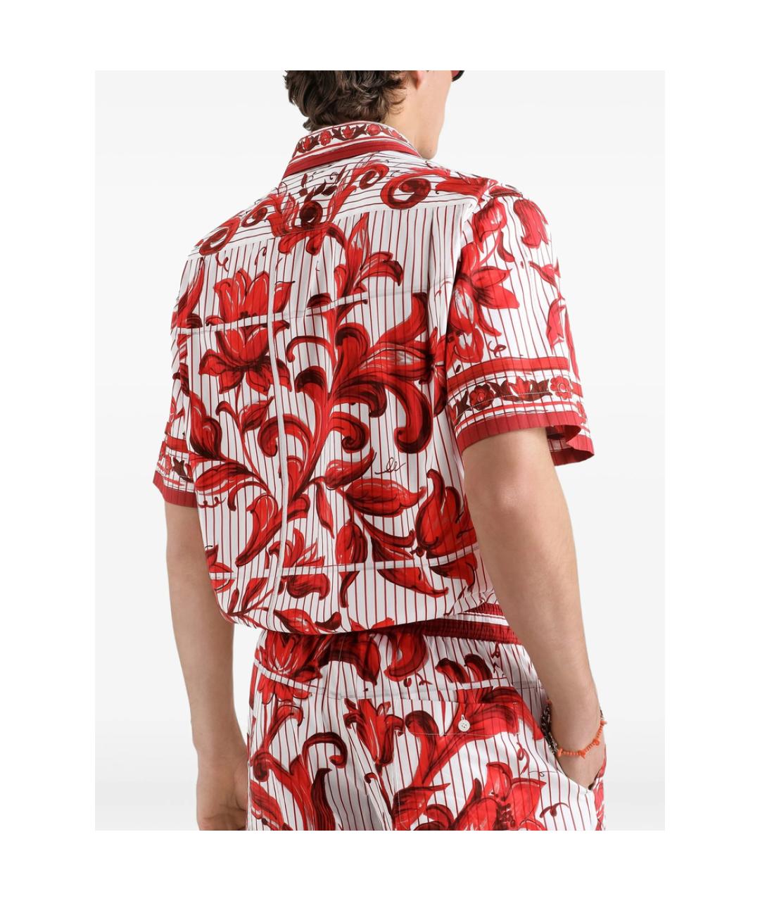 DOLCE&GABBANA Красная хлопковая кэжуал рубашка, фото 4