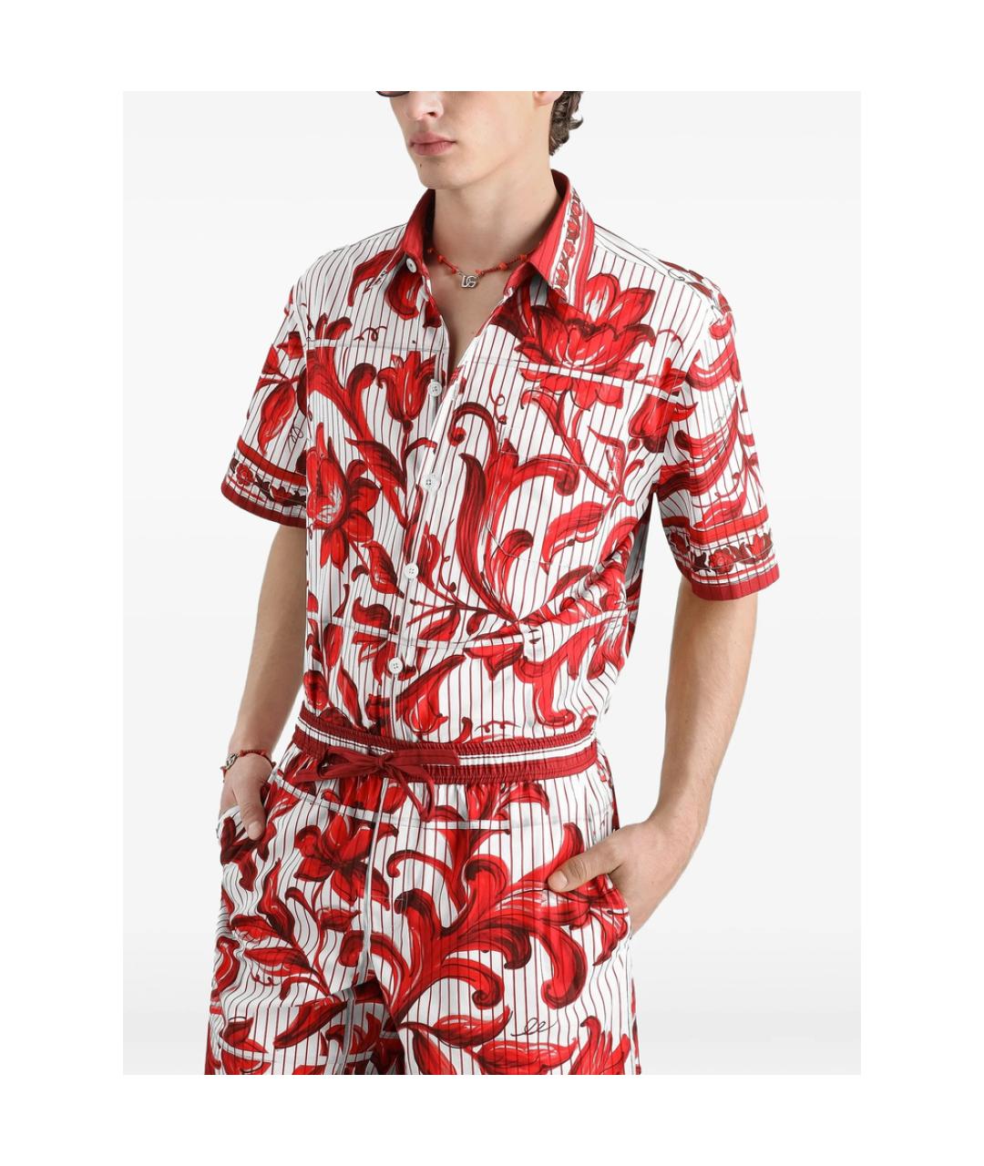 DOLCE&GABBANA Красная хлопковая кэжуал рубашка, фото 3