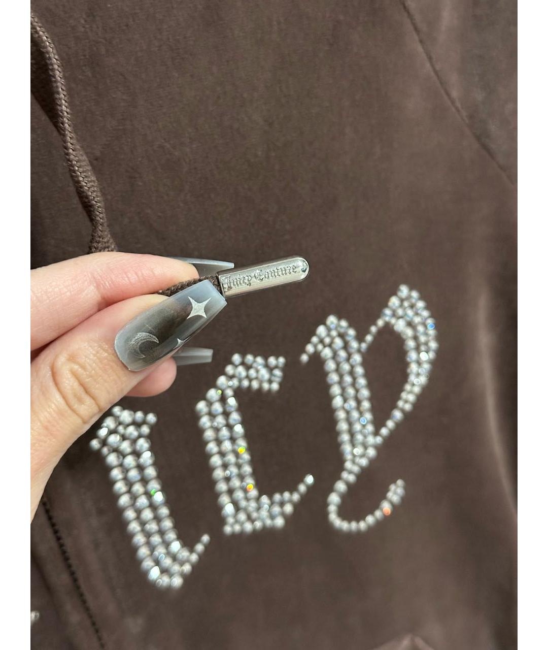JUICY COUTURE Коричневый велюровый костюм с брюками, фото 7