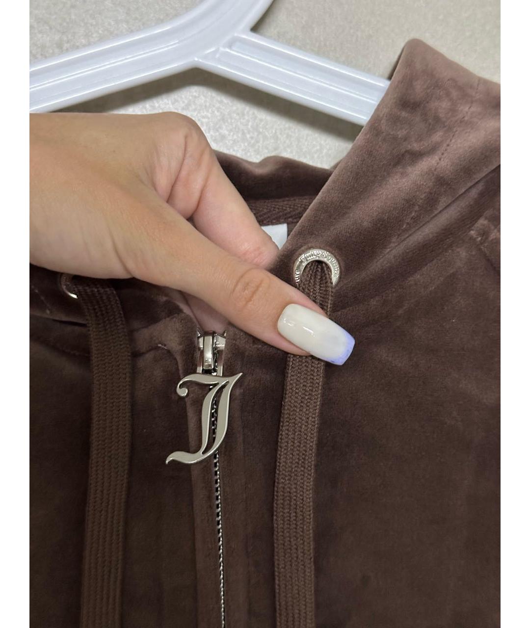 JUICY COUTURE Коричневый велюровый костюм с брюками, фото 7